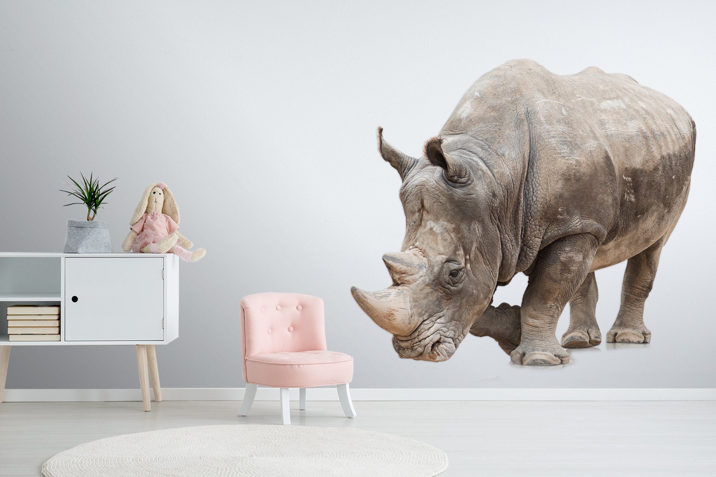3D Rhinoceros Mouth 025 Animals Wall Stickers Wallpaper AJ Wallpaper 