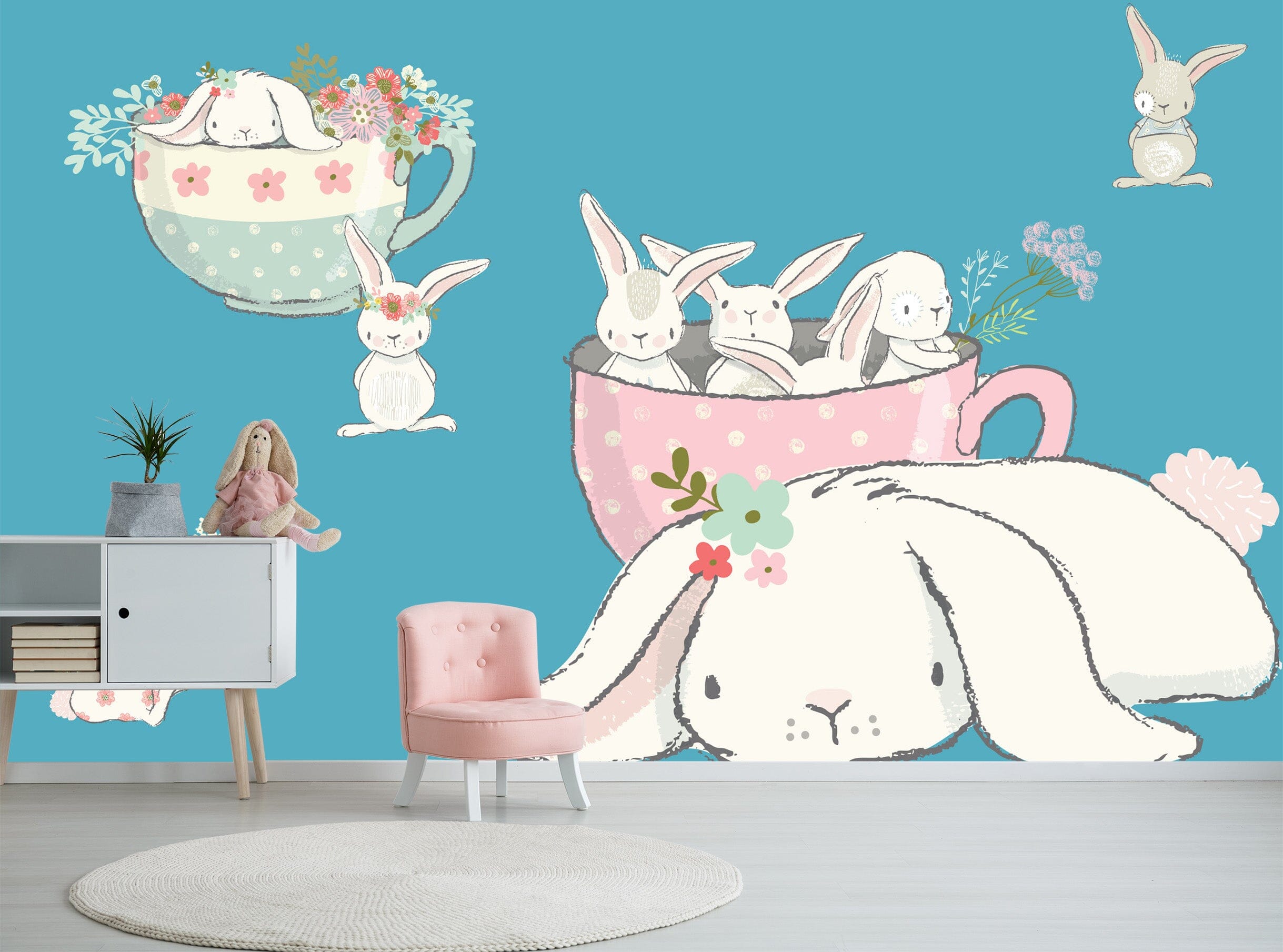 3D Cute Rabbit 2073 Wall Murals Wallpaper AJ Wallpaper 2 