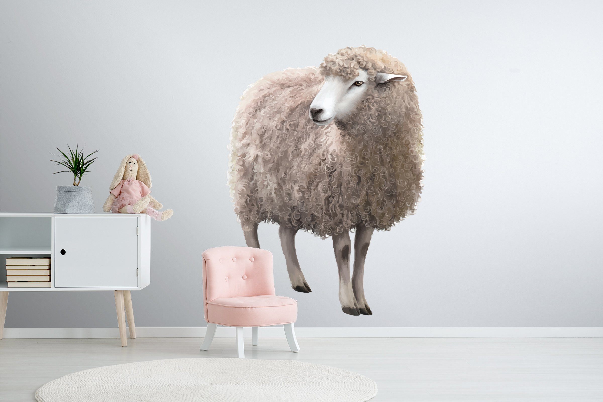 3D Fluf Sheep 103 Animals Wall Stickers Wallpaper AJ Wallpaper 