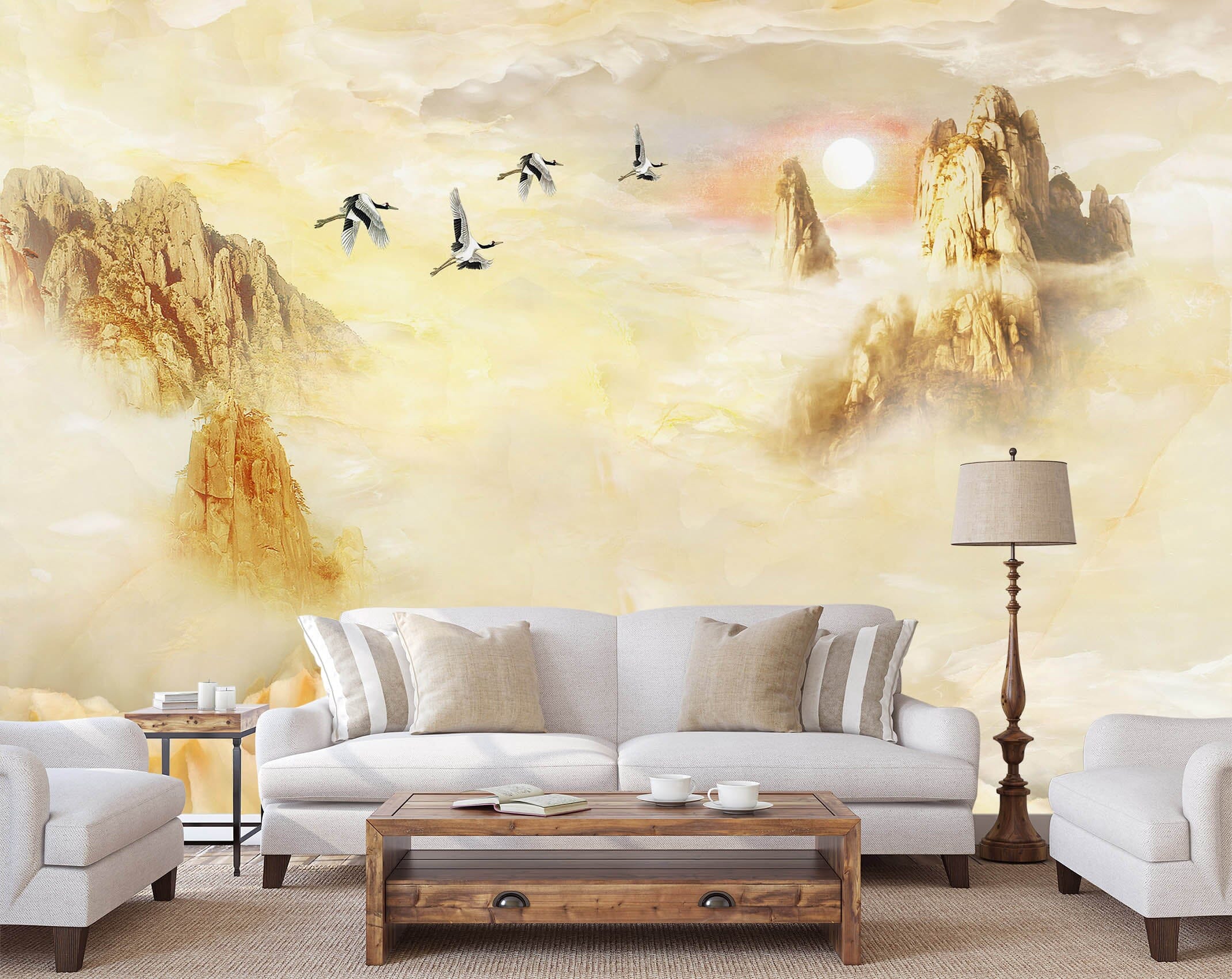 3D Yellow Valley 1509 Wall Murals Wallpaper AJ Wallpaper 2 