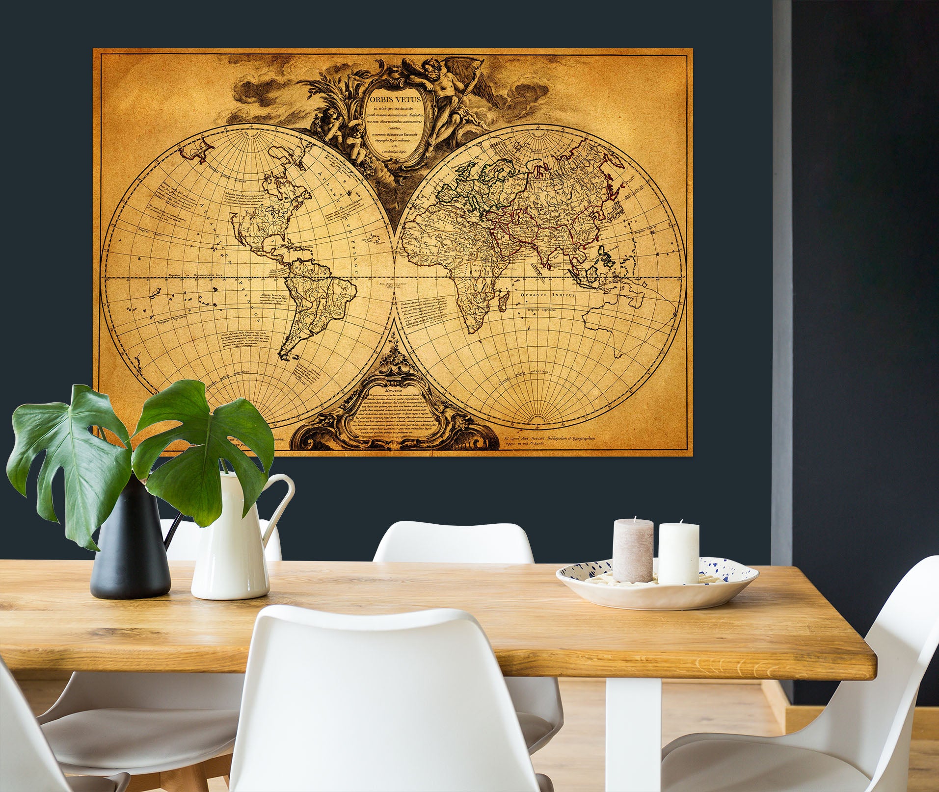 3D Sketch Globe 136 World Map Wall Sticker