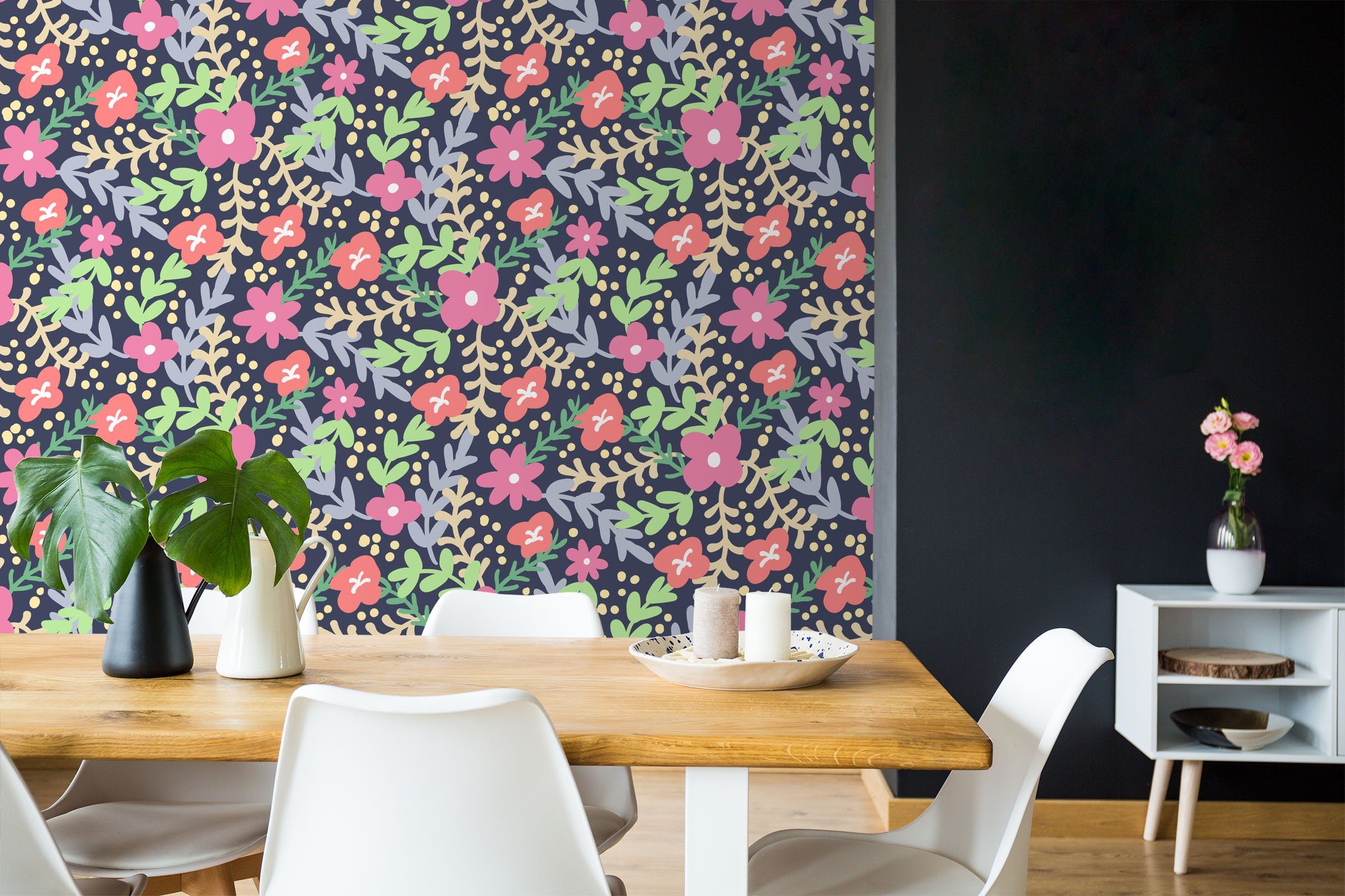 3D Colorful Doodle Flowers 225 Wallpaper AJ Wallpaper 
