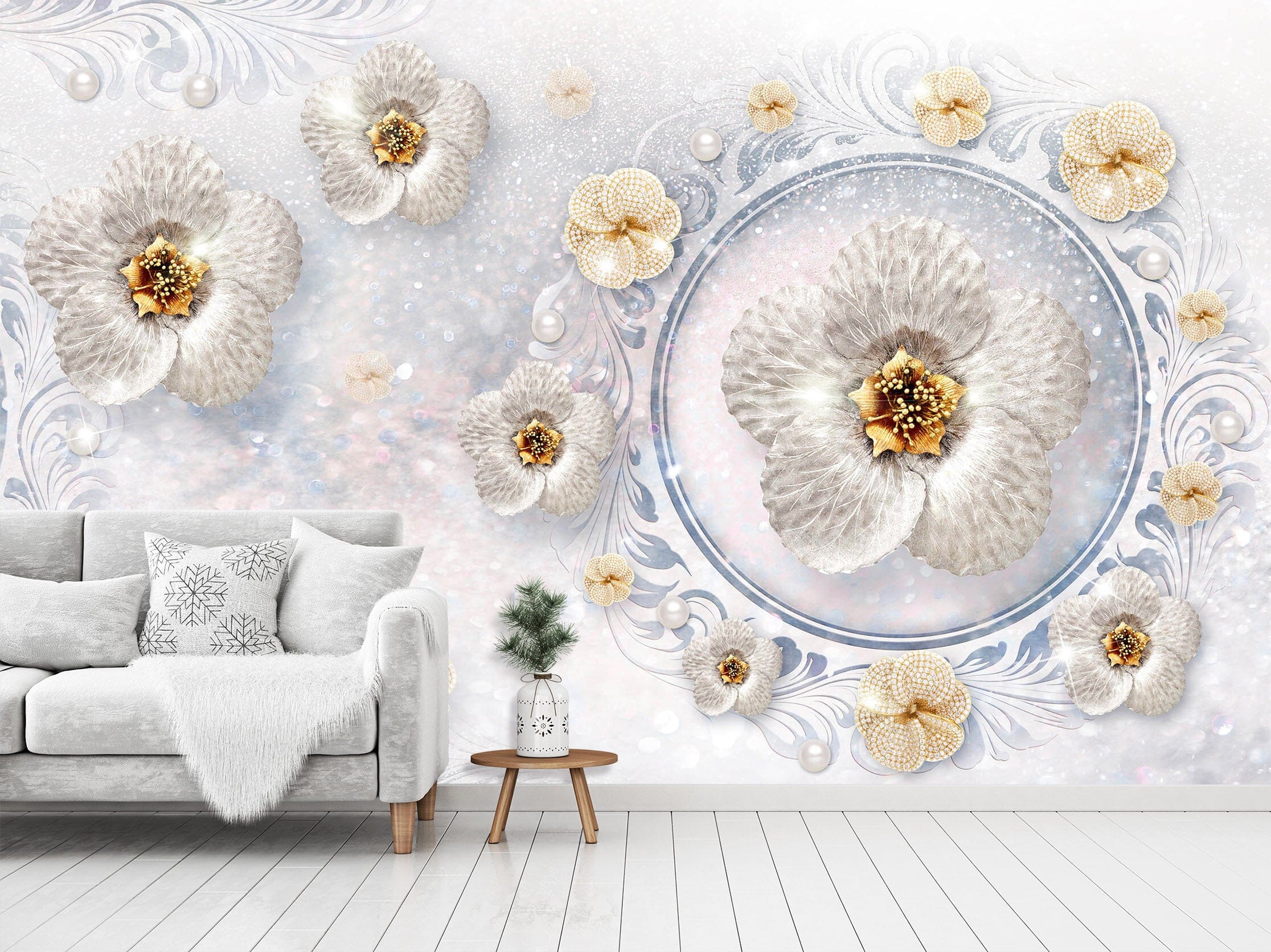 3D Metal Flower 1482 Wall Murals Wallpaper AJ Wallpaper 2 