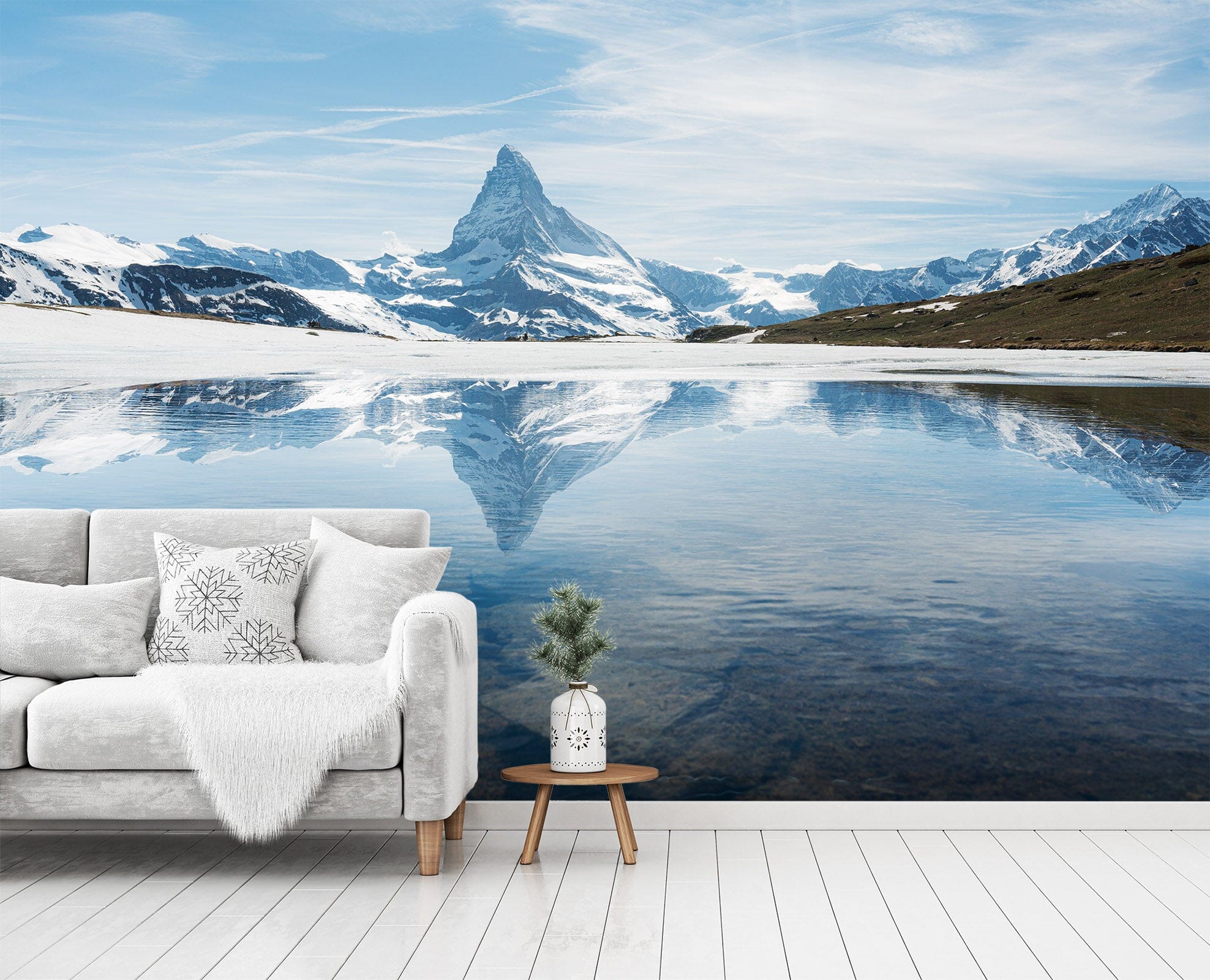 3D Snow Mountain Lake 39 Wall Murals Wallpaper AJ Wallpaper 2 