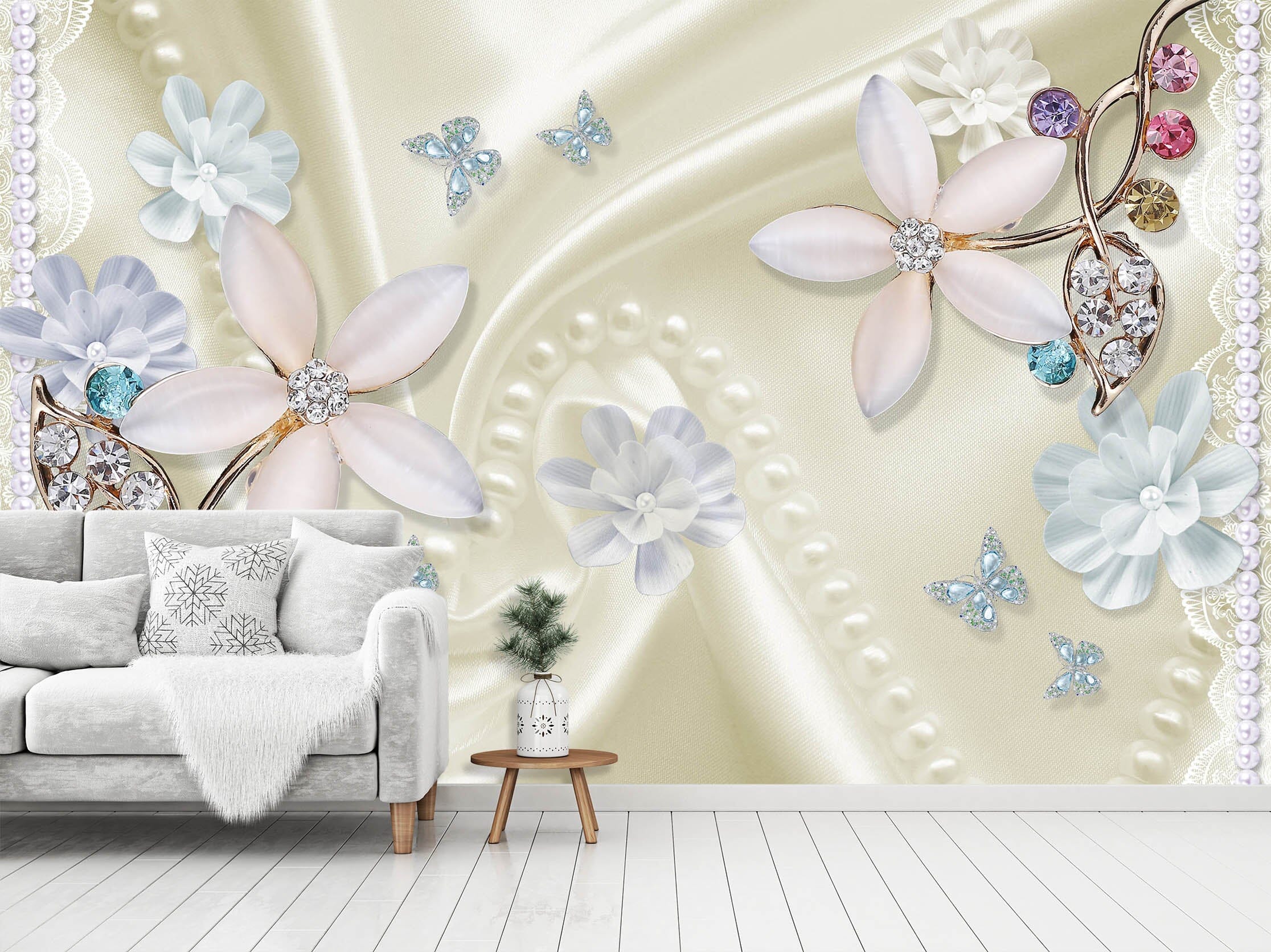 3D White Petals 1531 Wall Murals Wallpaper AJ Wallpaper 2 