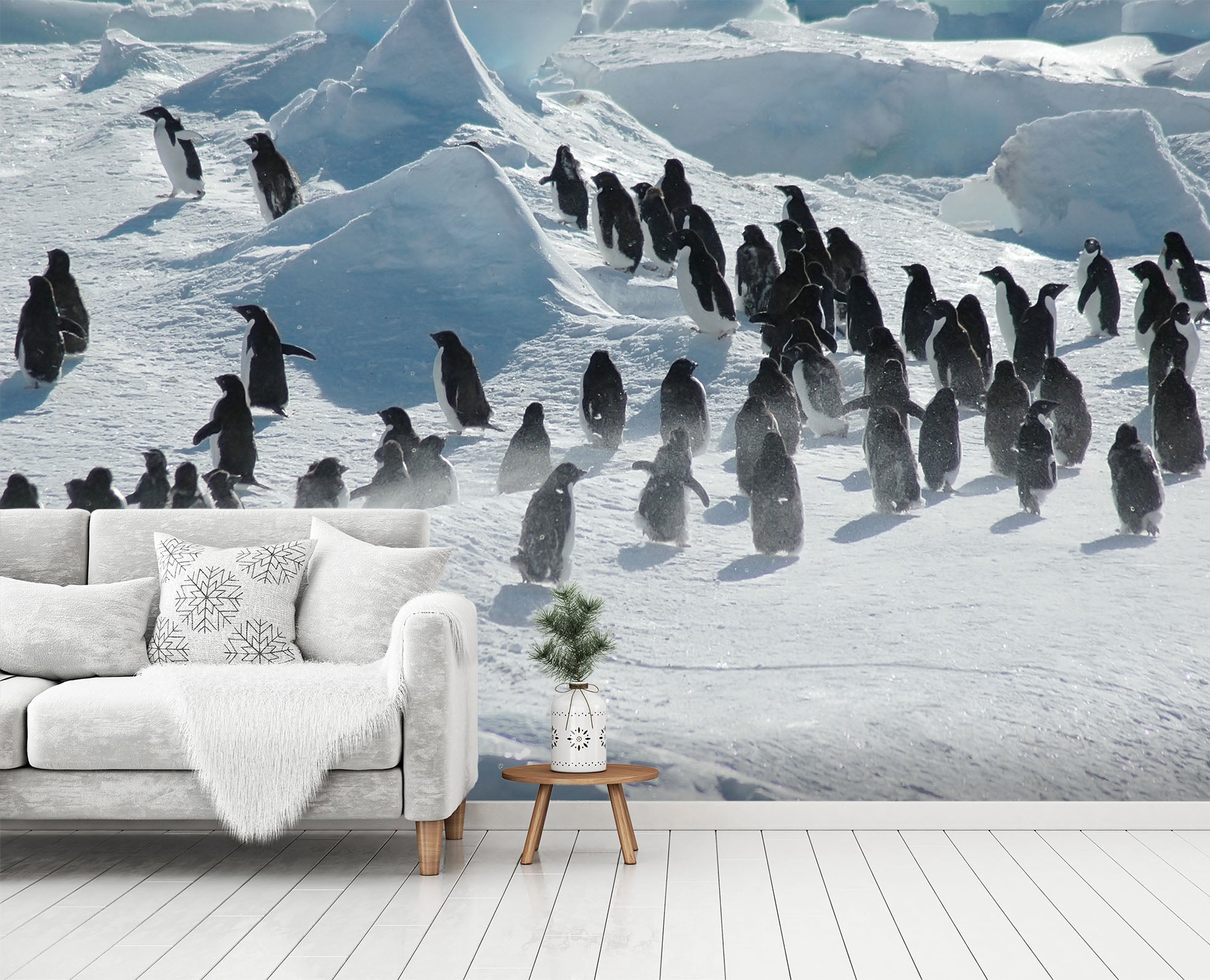 3D Penguin Antarctic 366 Wall Murals