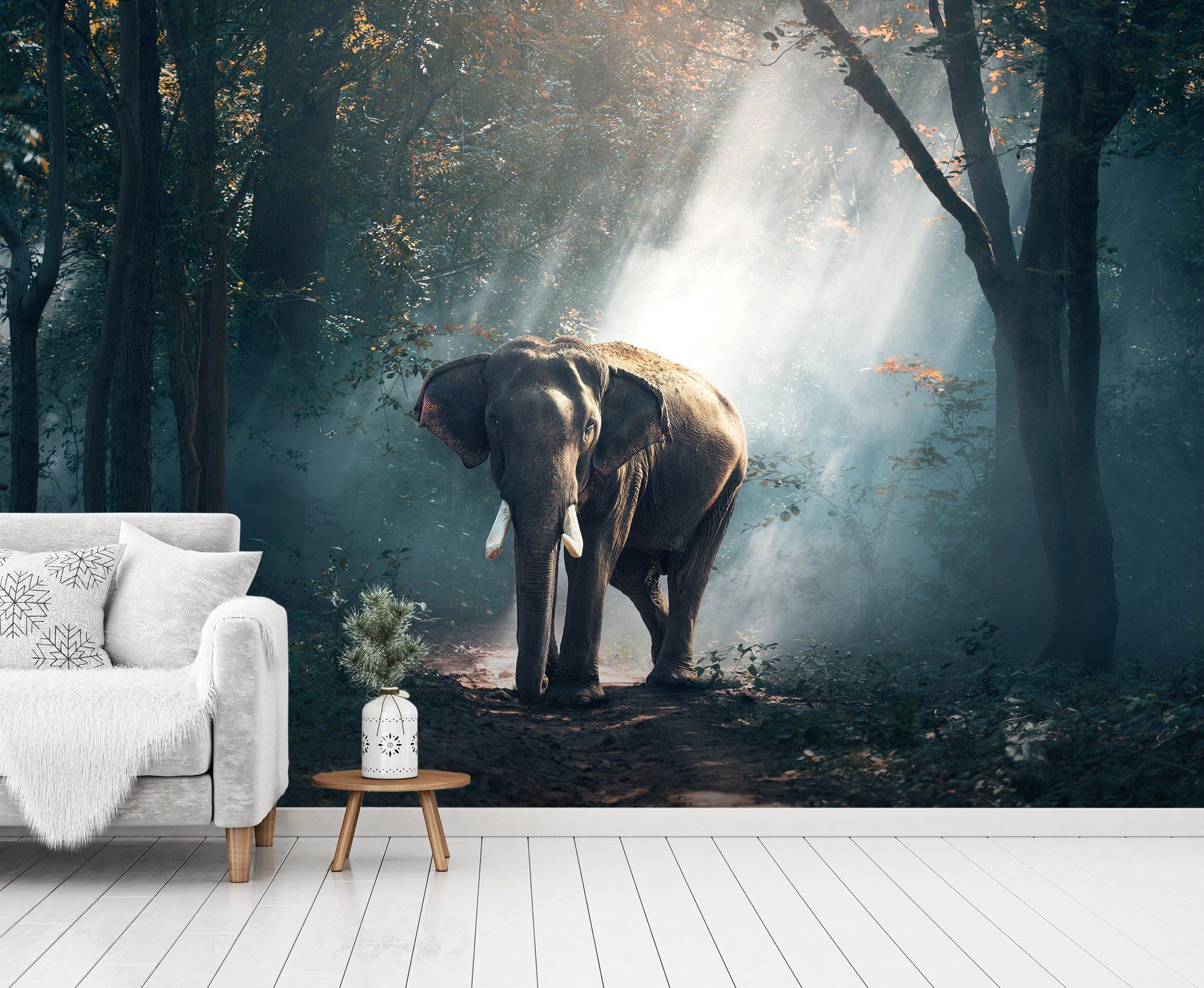 3D Woodland Elephant 651 Wallpaper AJ Wallpaper 