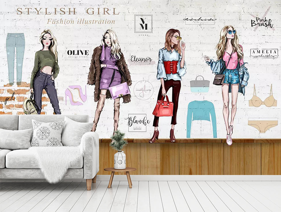 3D Model Pose WC556 Wall Murals