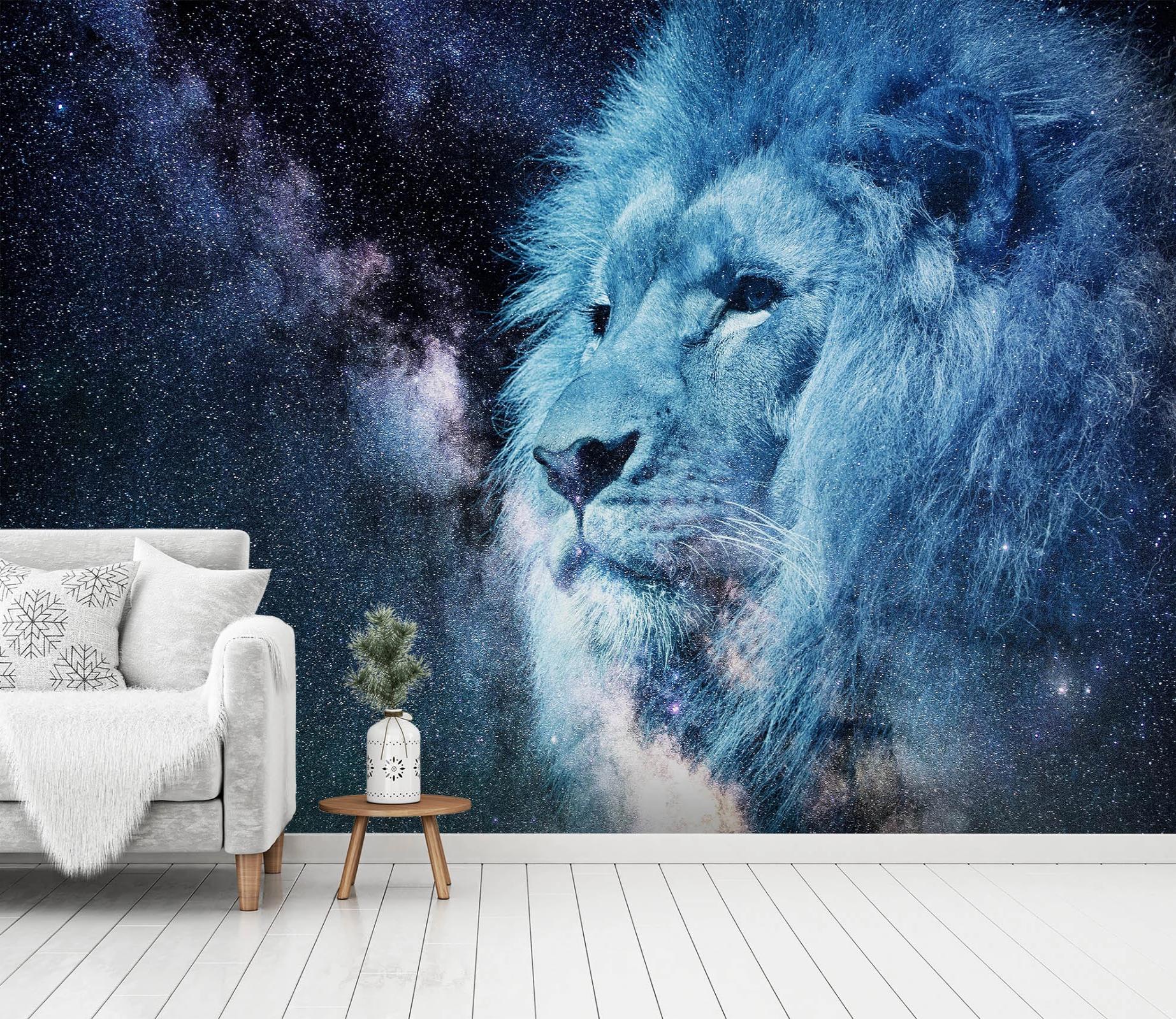 3D Lion Face 211 Wallpaper AJ Wallpaper 