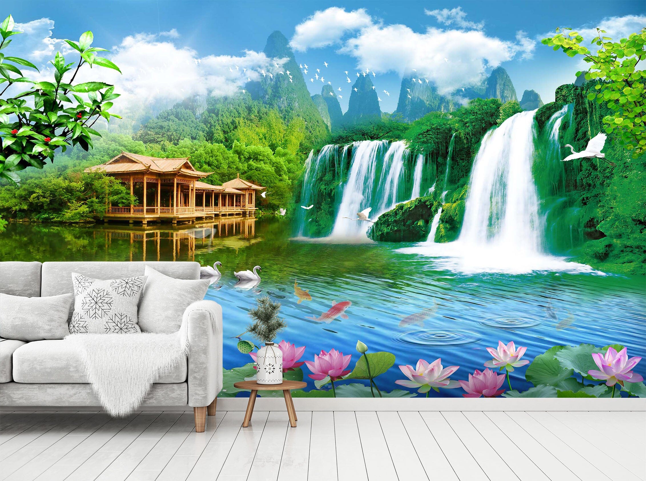 3D Running Water1424 Wall Murals Wallpaper AJ Wallpaper 2 