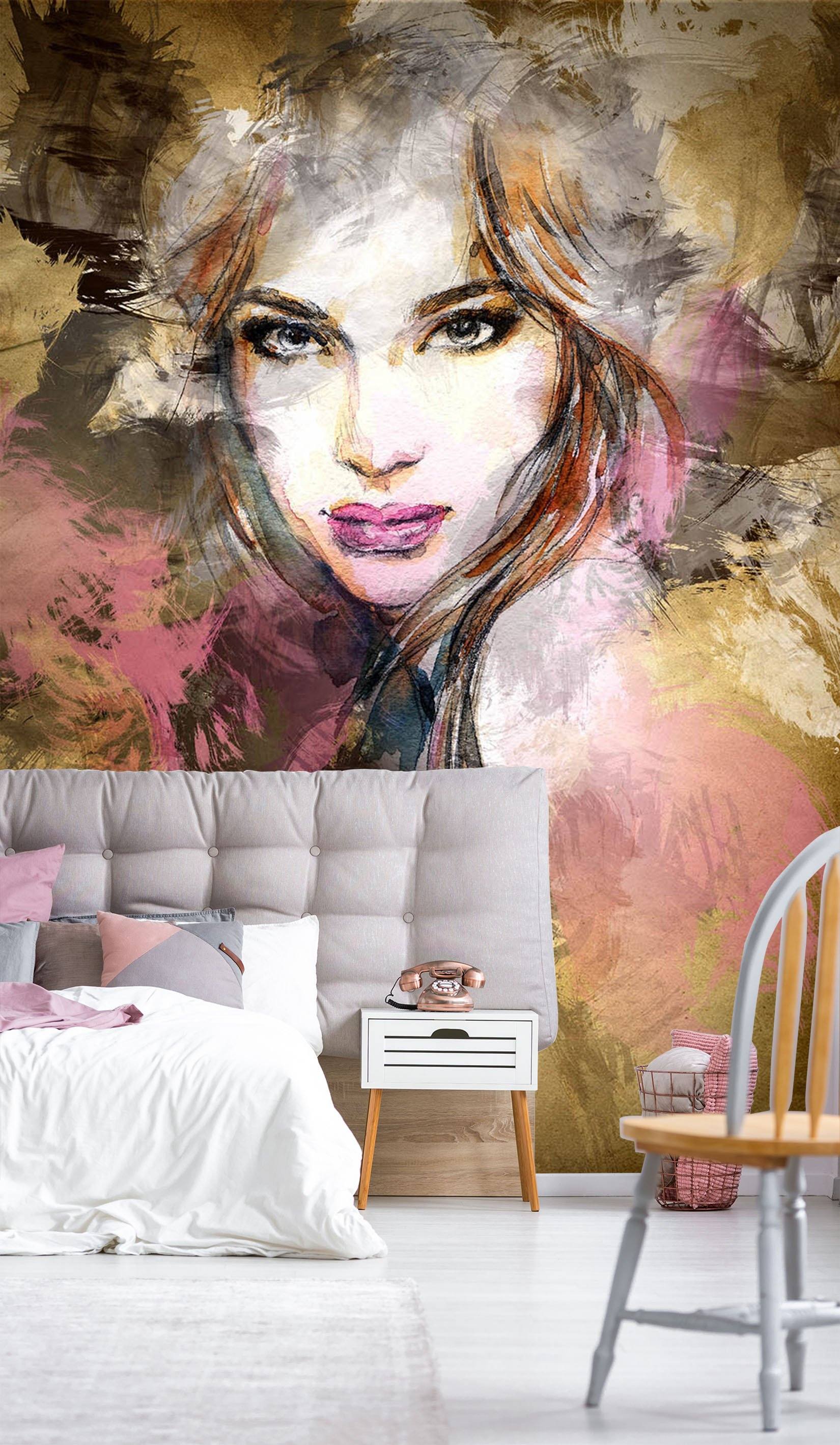 3D Oil Painting Woman 709 Wallpaper AJ Wallpaper 