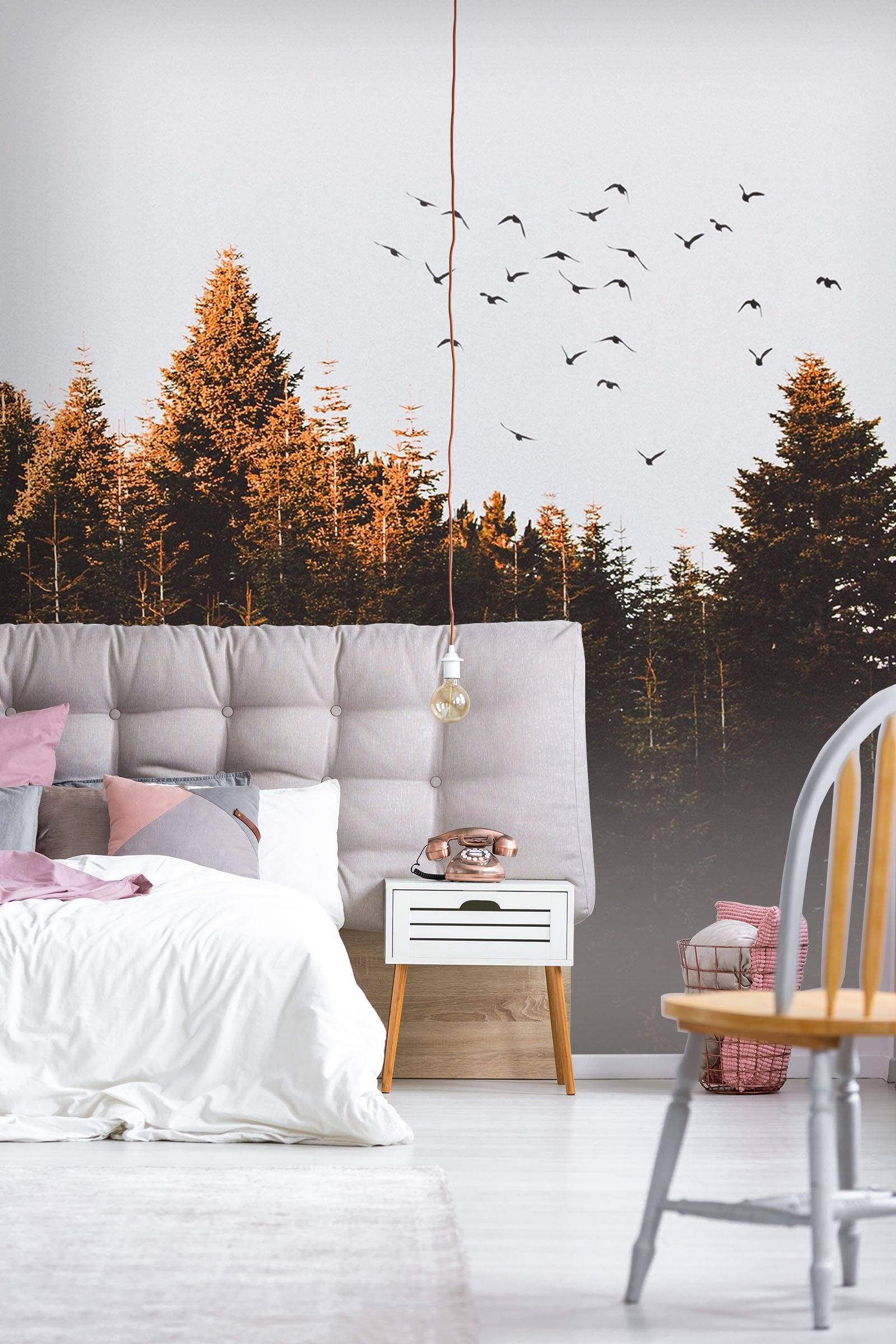 3D Woods Flying Birds 674 Wallpaper AJ Wallpaper 