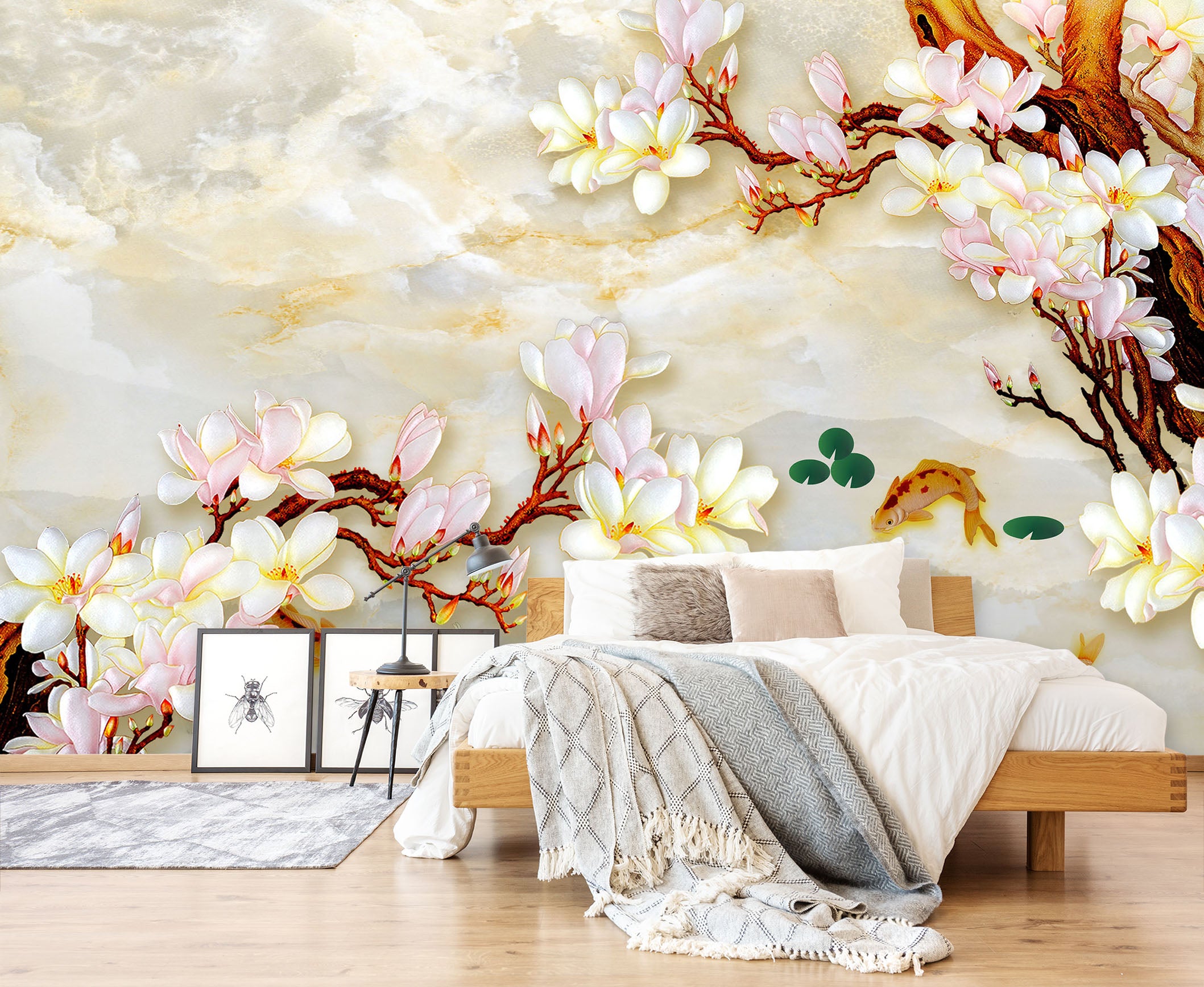 3D Flower Bird 1481 Wall Murals