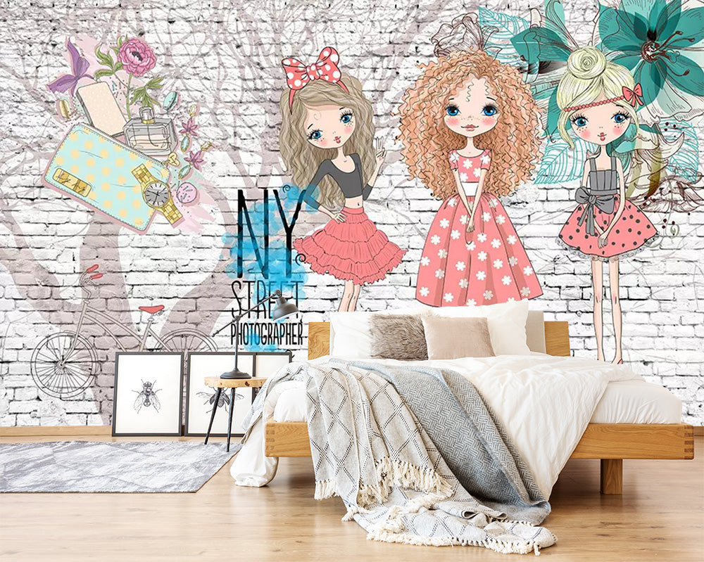 3D Cute Princess Bow WC676 Wall Murals