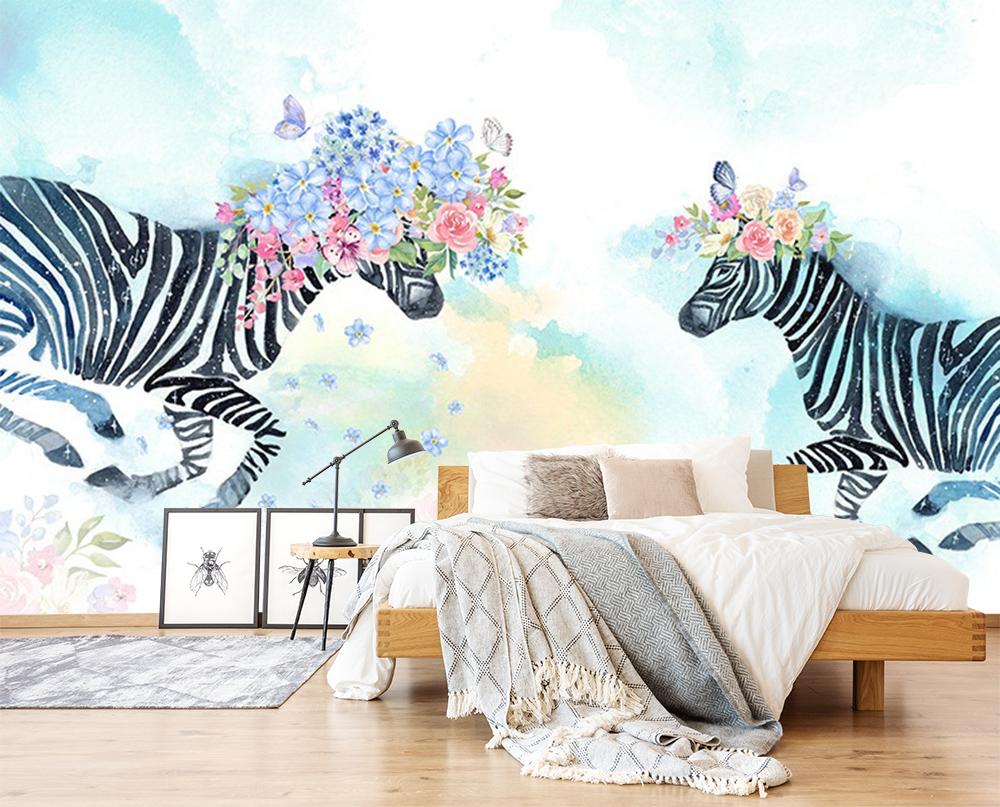 3D Zebra Butterfly Flower 223 Wallpaper AJ Wallpaper 
