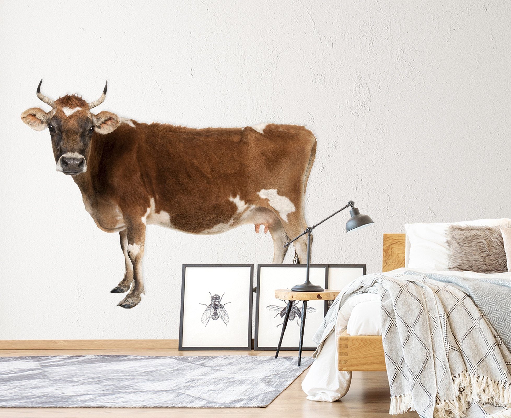 3D Cow 073 Animals Wall Stickers Wallpaper AJ Wallpaper 