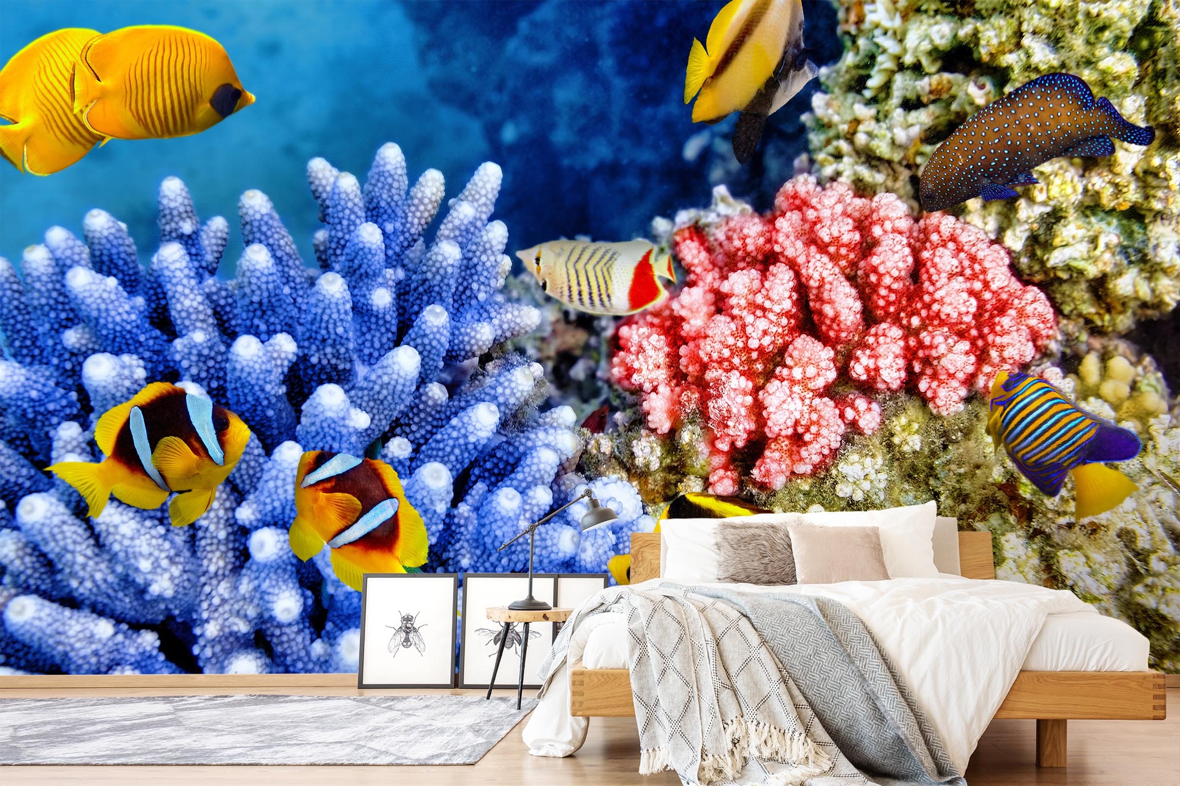 3D Red Coral Fish 363 Wall Murals Wallpaper AJ Wallpaper 2 