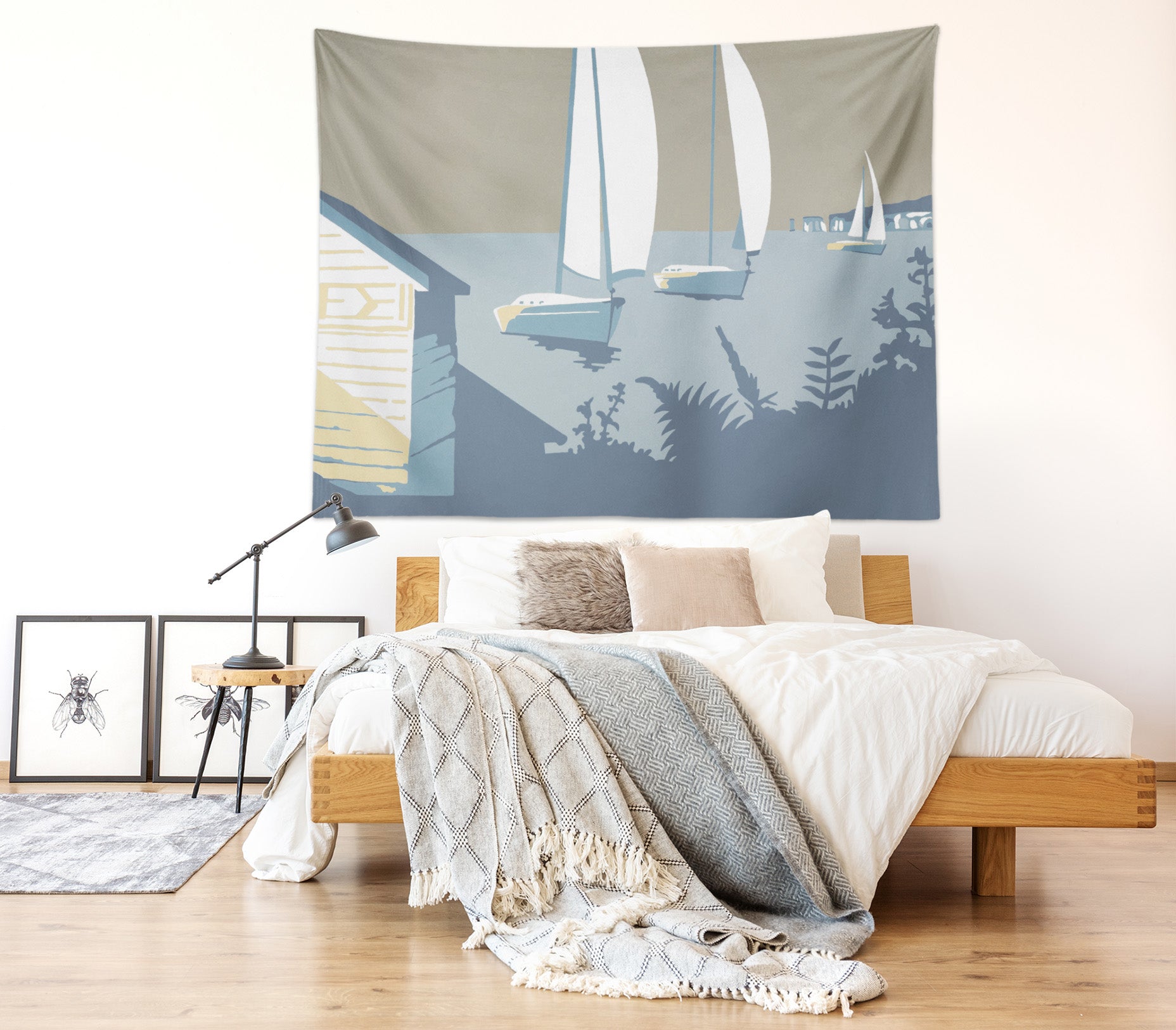 3D Ocean Sailing Boat 5304 Steve Read Tapestry Hanging Cloth Hang