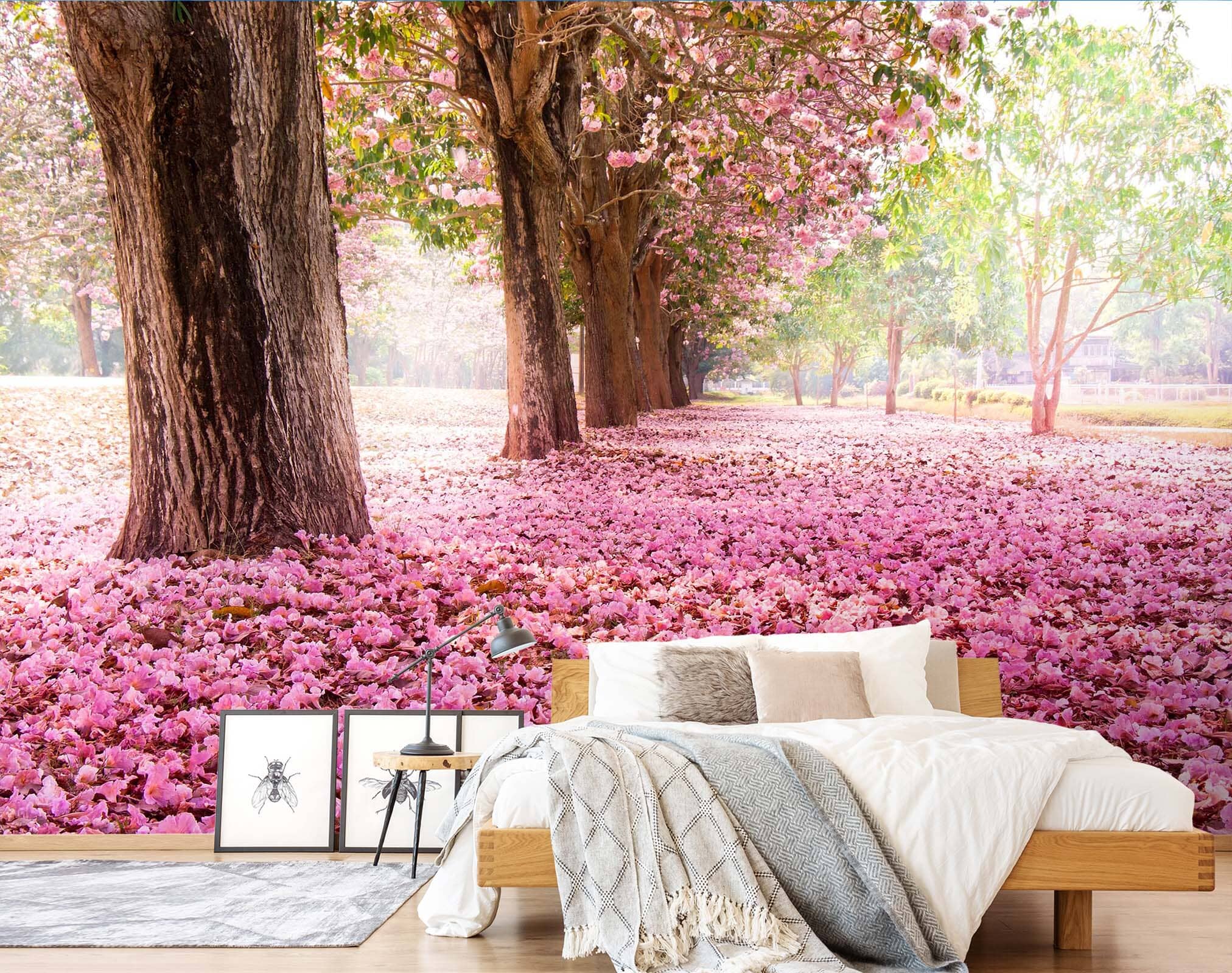 3D Pink Cherry Tree 049 Wall Murals Wallpaper AJ Wallpaper 2 