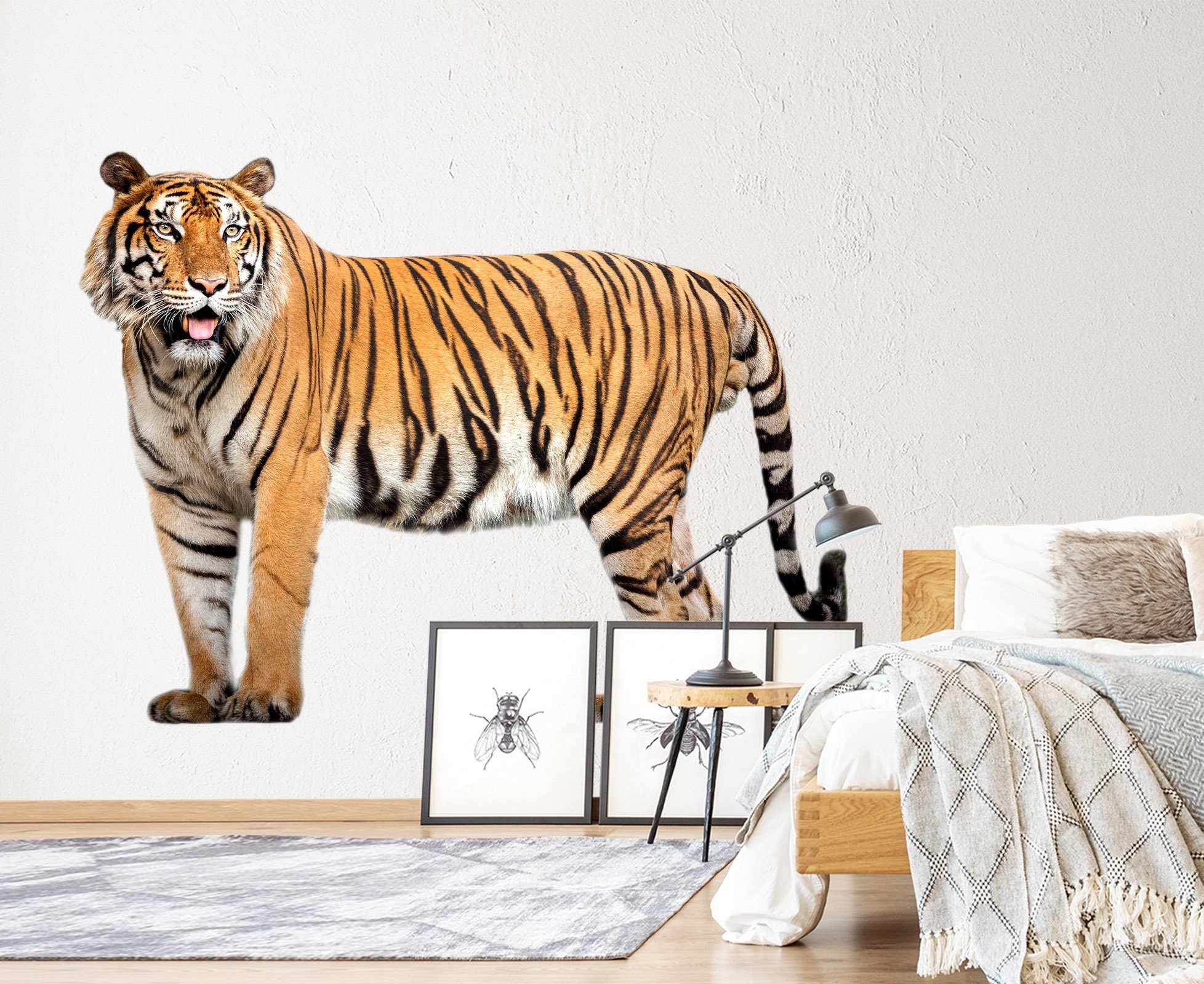 3D Tiger Tongue Out 121 Animals Wall Stickers Wallpaper AJ Wallpaper 