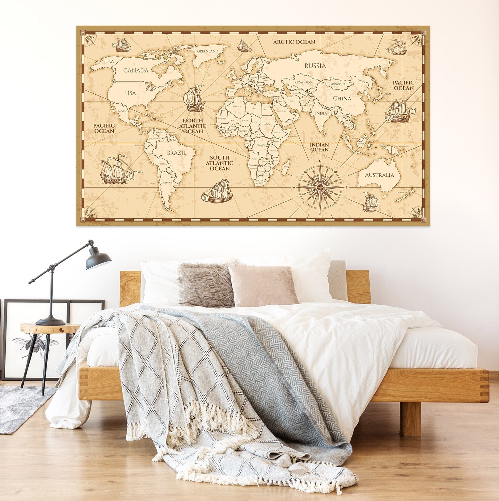 3D Sea Ship 288 World Map Wall Sticker Wallpaper AJ Wallpaper 2 