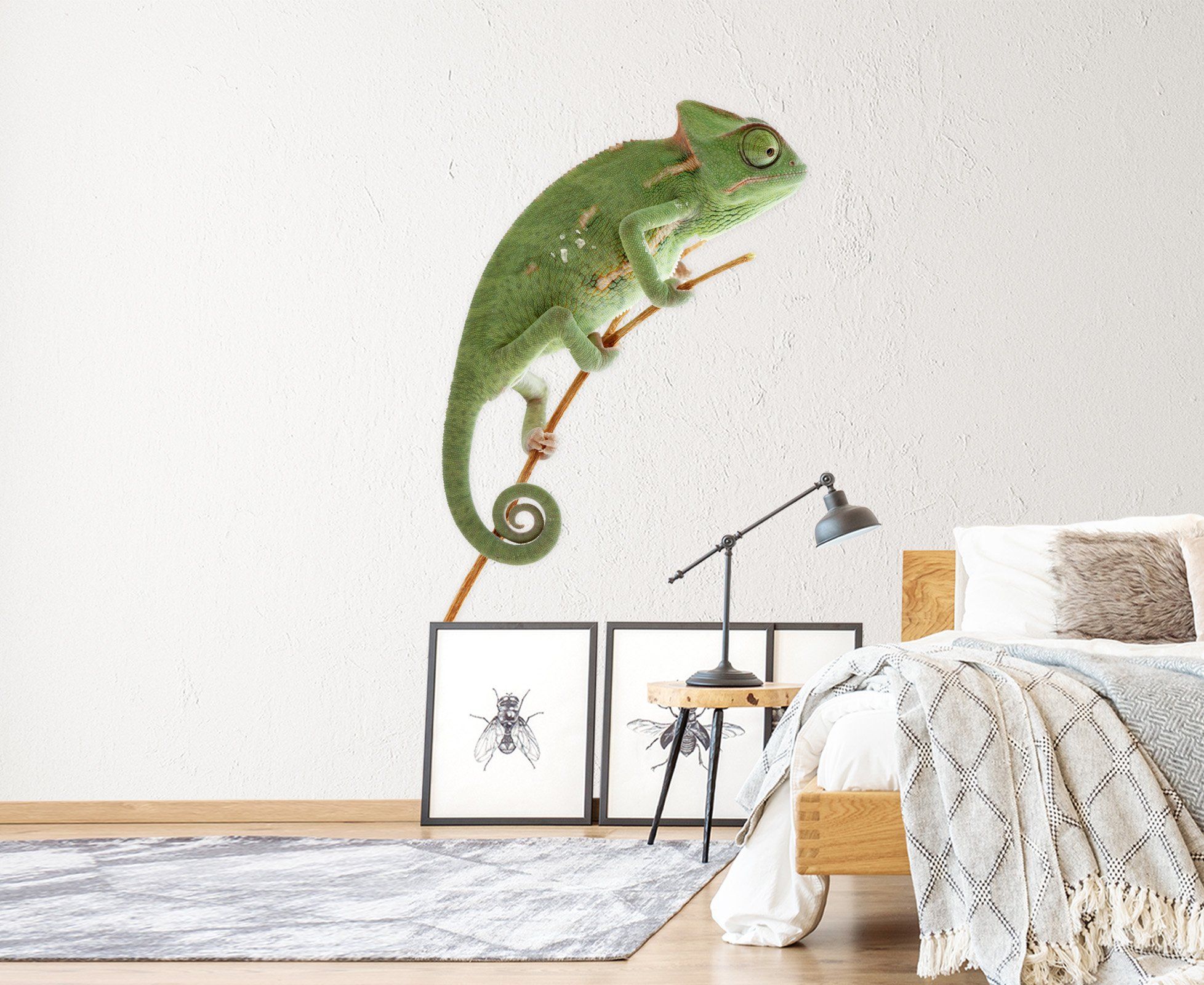 3D Green Chameleon 168 Animals Wall Stickers Wallpaper AJ Wallpaper 
