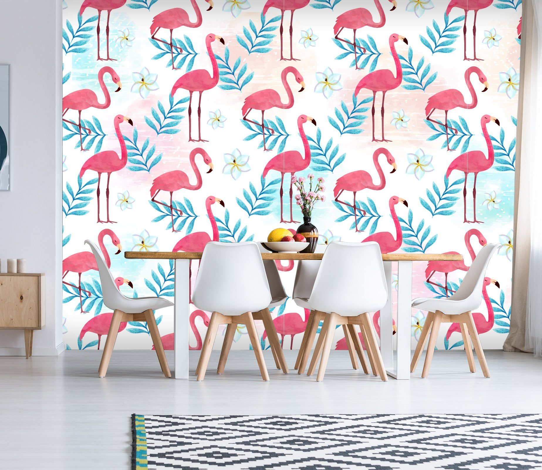 3D Flower Flamingo 450 Wallpaper AJ Wallpaper 
