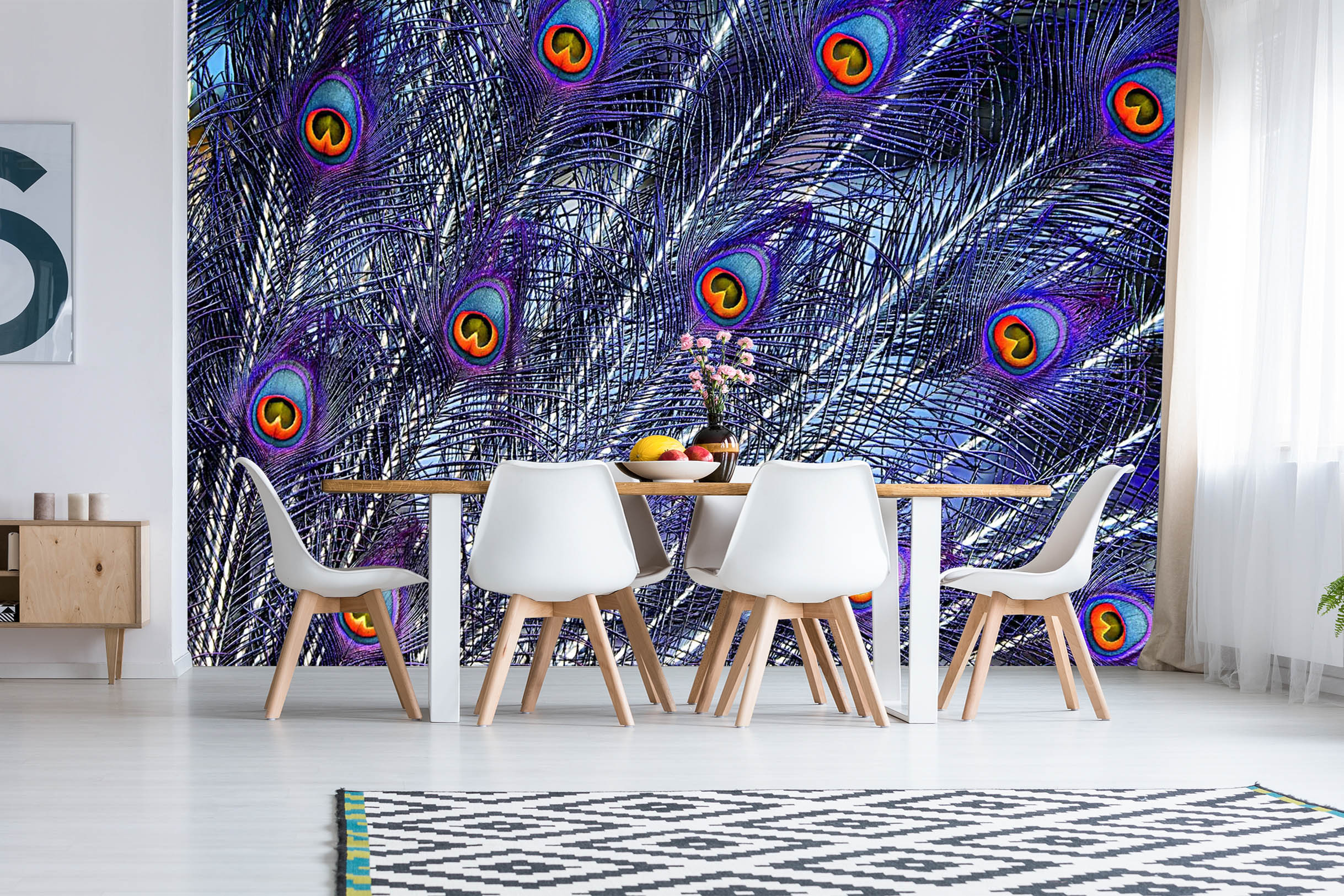 3D Purple Peacock 256 Wall Murals