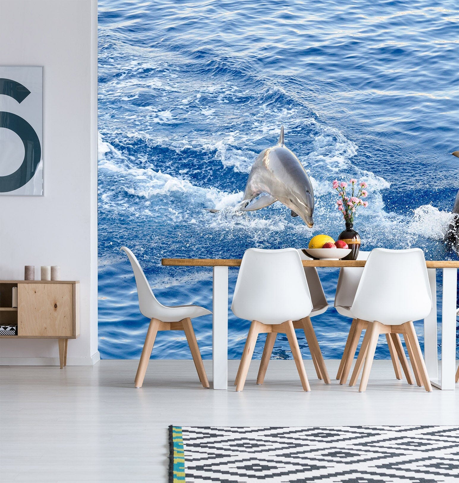 3D Dolphin Jumping 118 Wall Murals Wallpaper AJ Wallpaper 2 