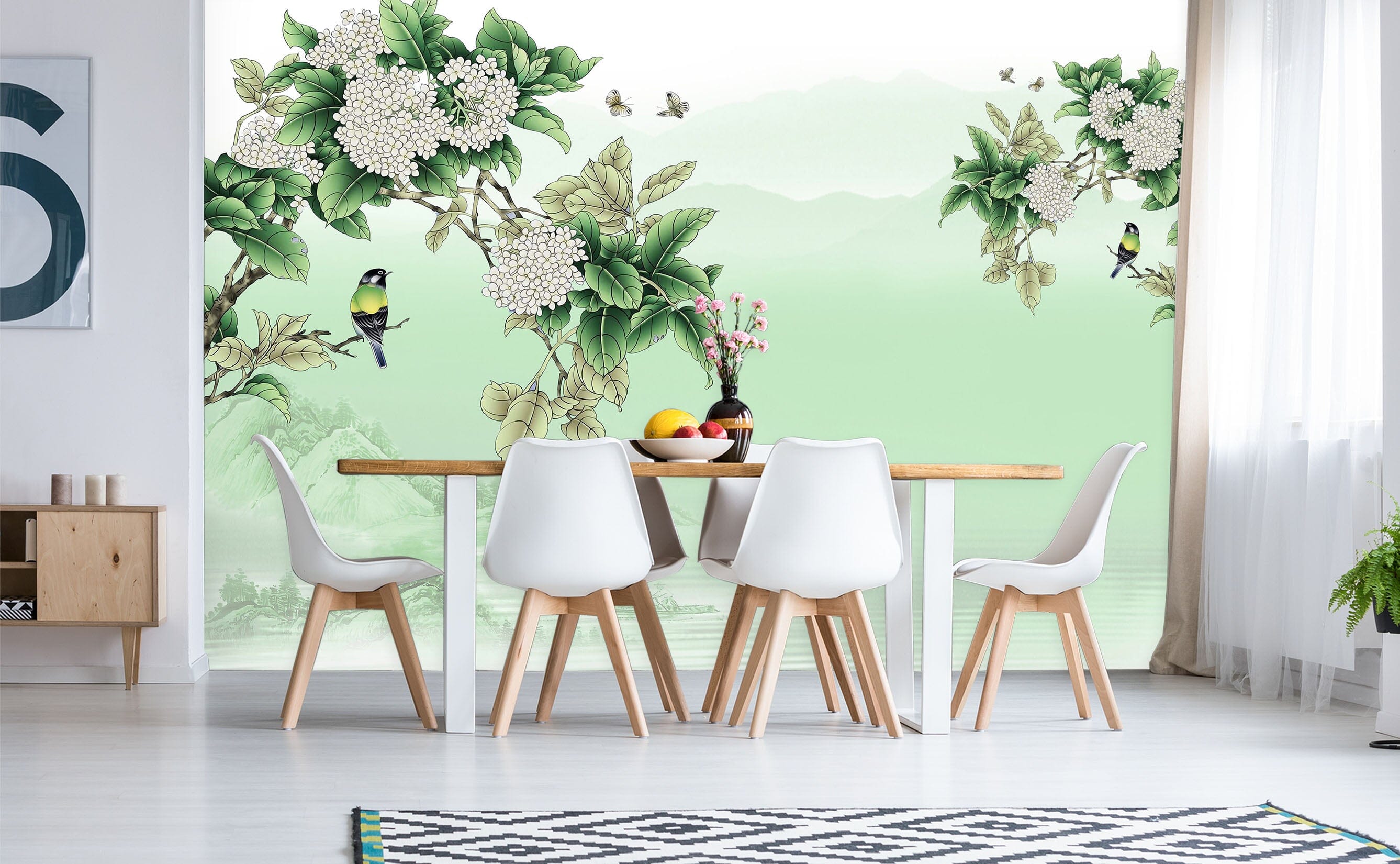 3D Flower Bird 1593 Wall Murals Wallpaper AJ Wallpaper 2 