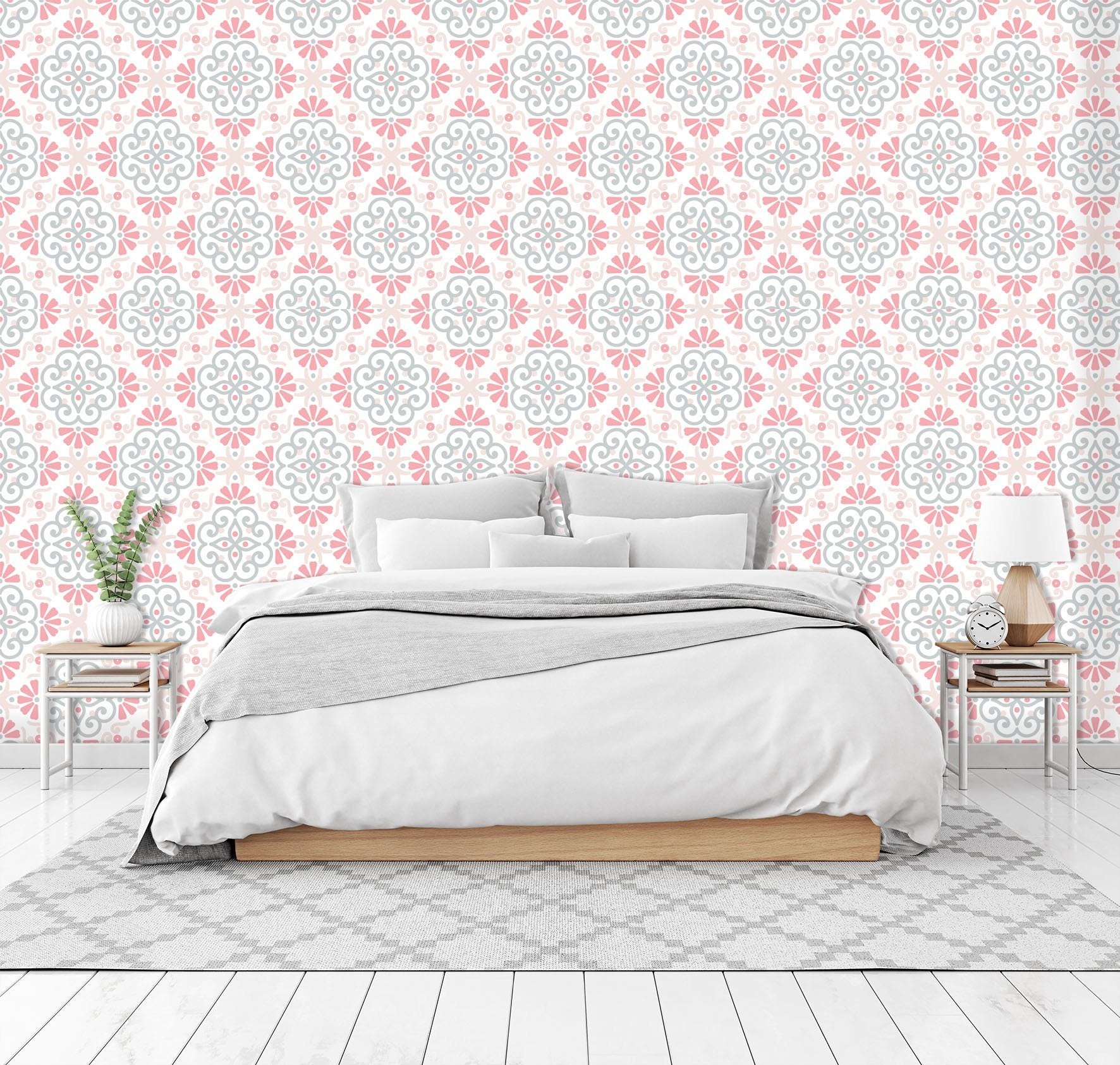 3D Pink Flowers Pattern 028 Wallpaper AJ Wallpaper 