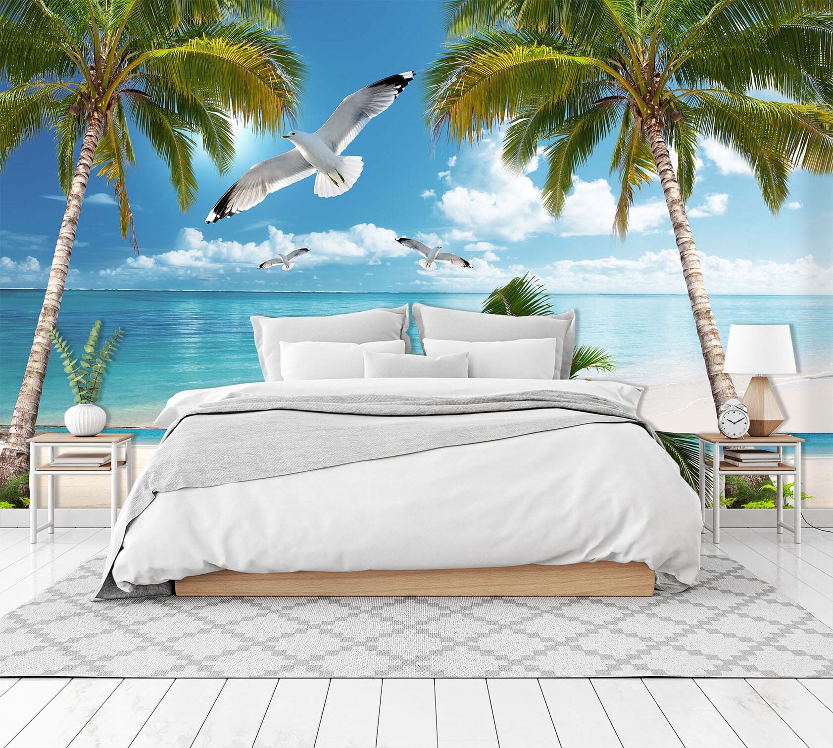 3D Coconut Palm Tree 1633 Wall Murals Wallpaper AJ Wallpaper 2 