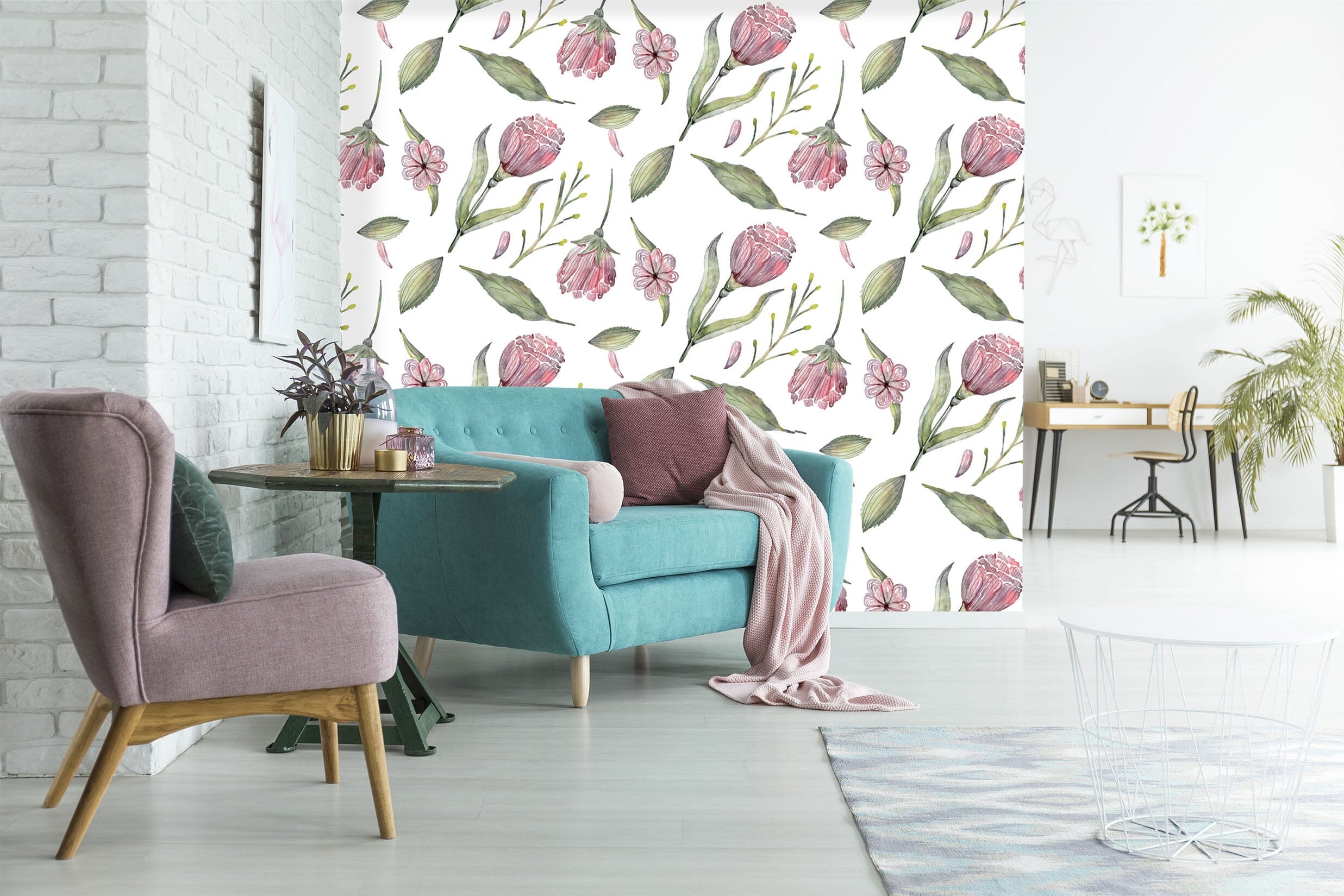 3D Pink Flowers 308 Wallpaper AJ Wallpaper 2 