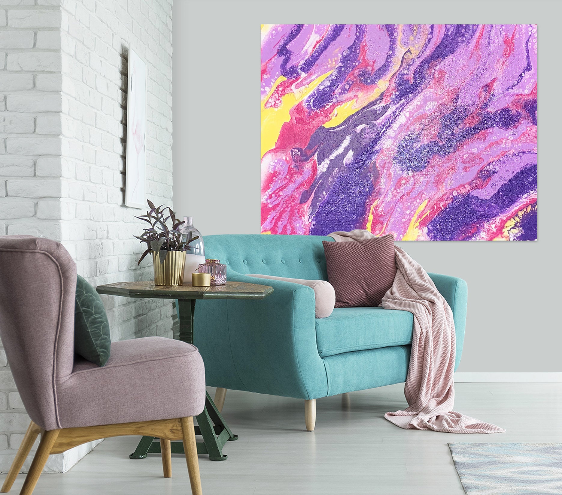 3D Pink Purple 4561 Valerie Latrice Wall Sticker