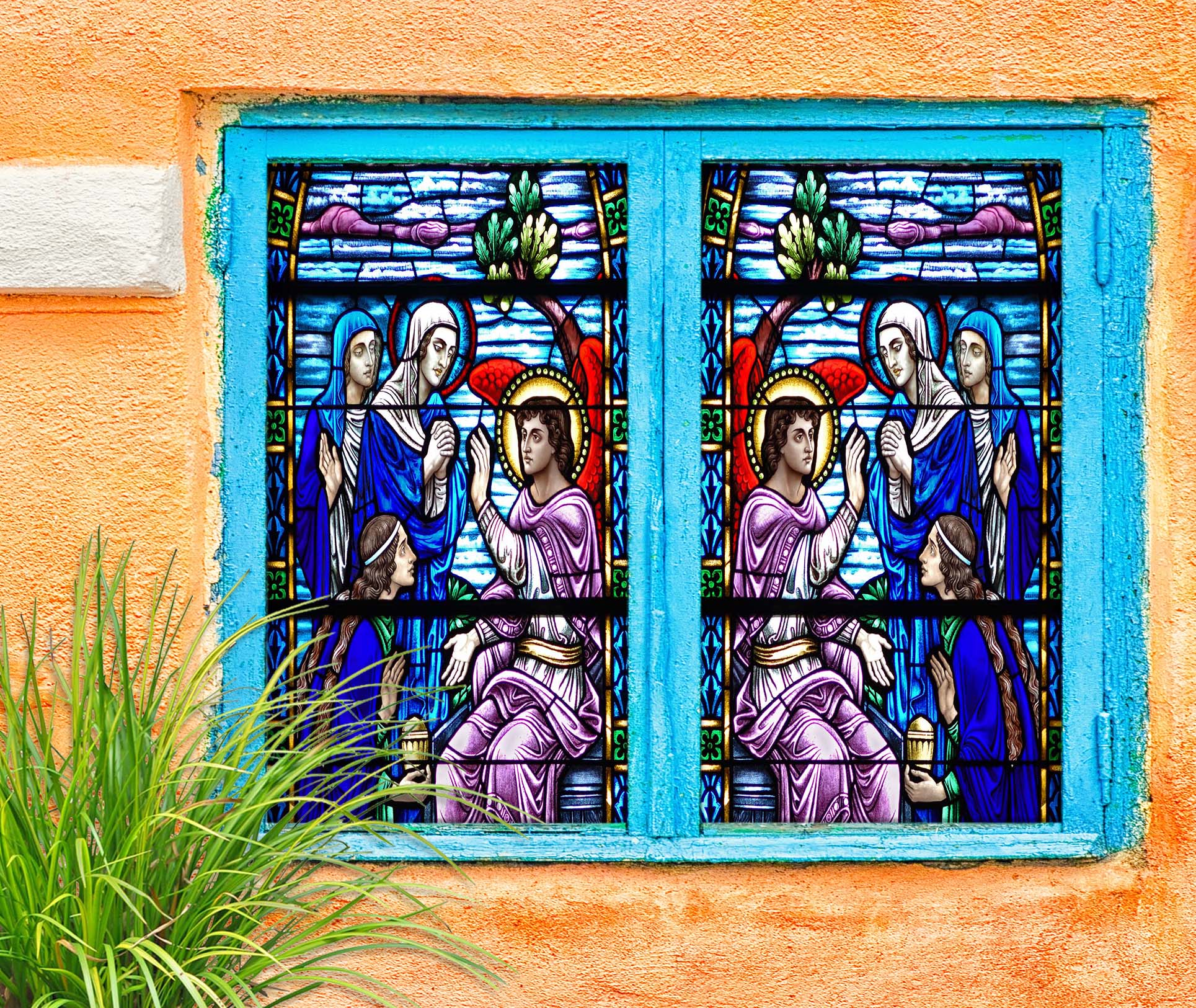 3D Christian Faith 102 Window Film Print Sticker Cling Stained Glass UV Block