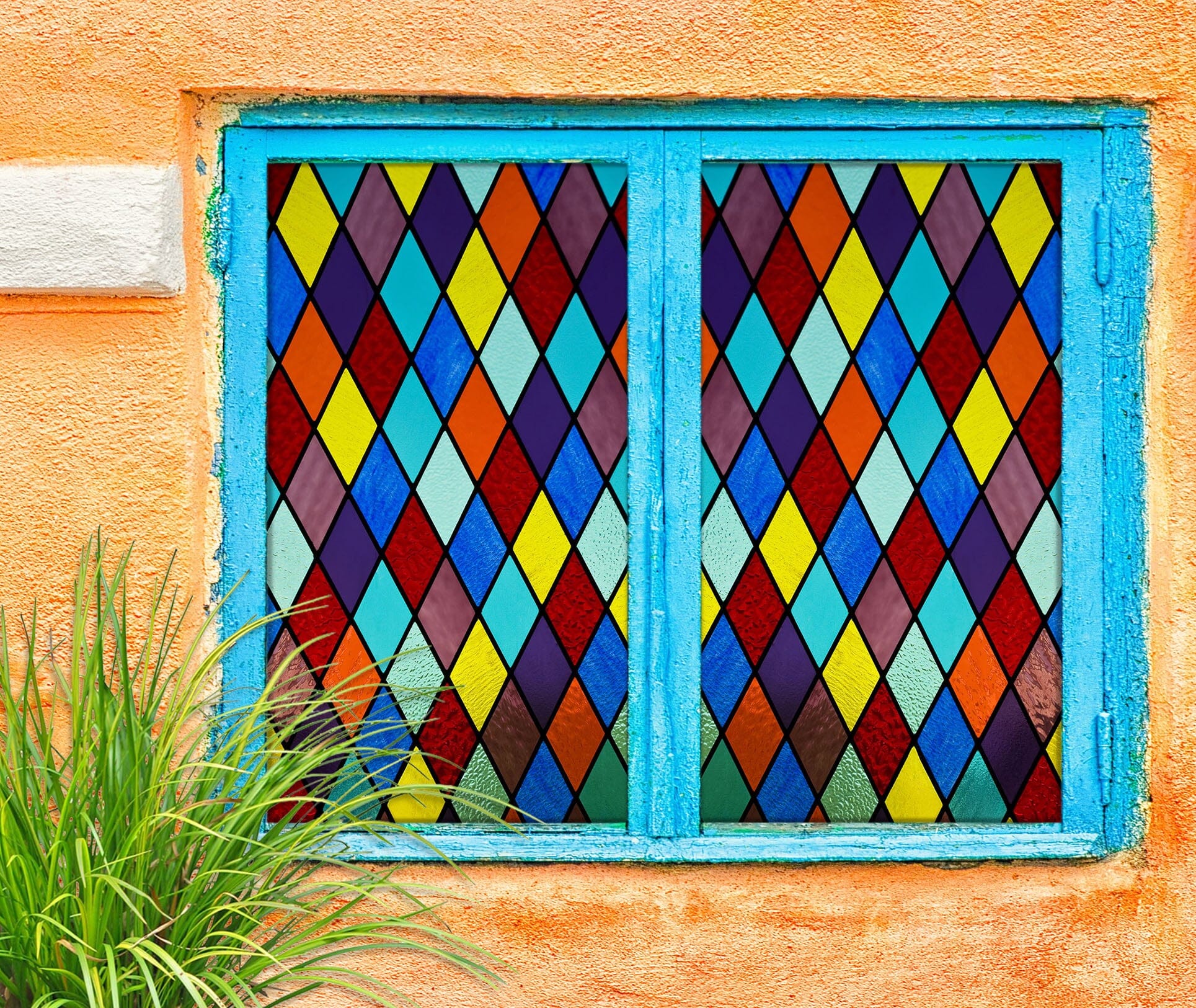 3D Colored Rhombus 124 Window Film Print Sticker Cling Stained Glass UV Block Wallpaper AJ Wallpaper 2 