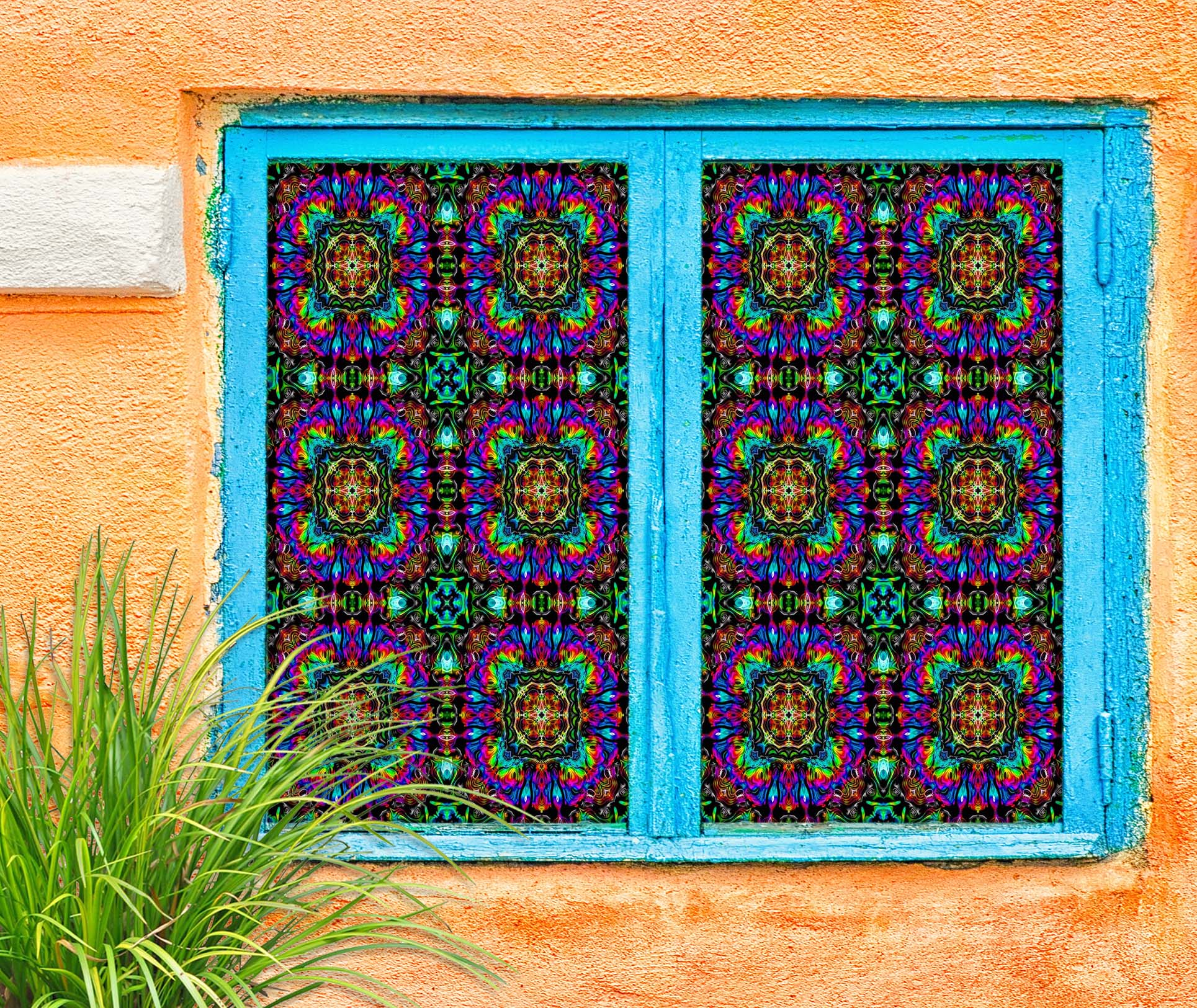 3D Purple Abstract 041 Window Film Print Sticker Cling Stained Glass UV Block