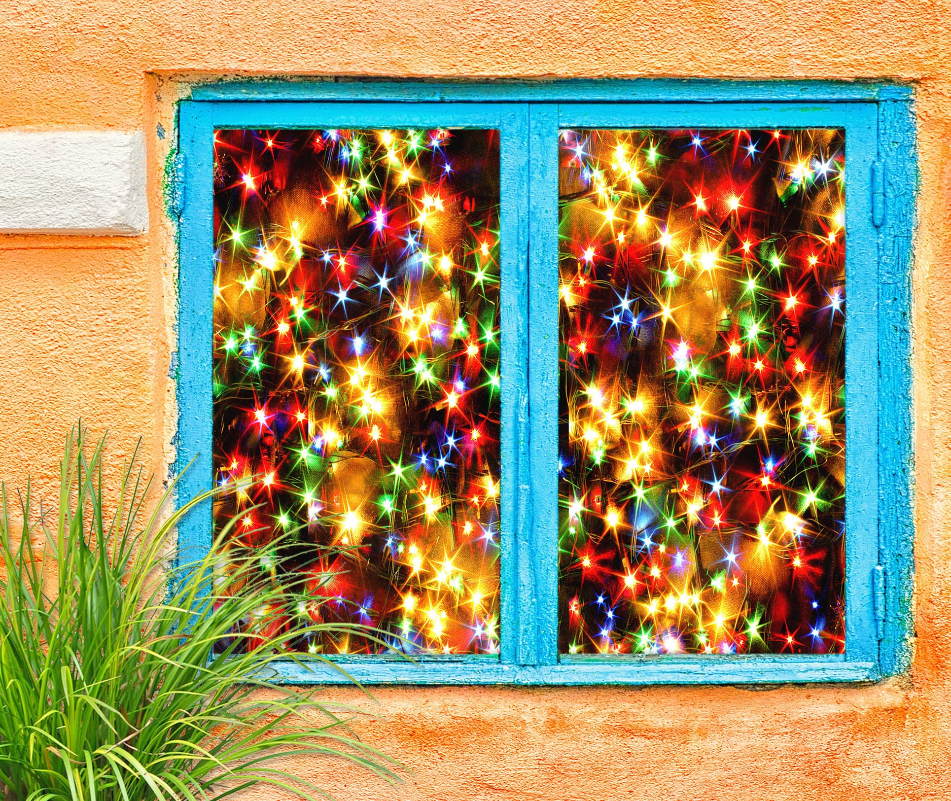 3D Colorful Lights 43079 Christmas Window Film Print Sticker Cling Stained Glass Xmas