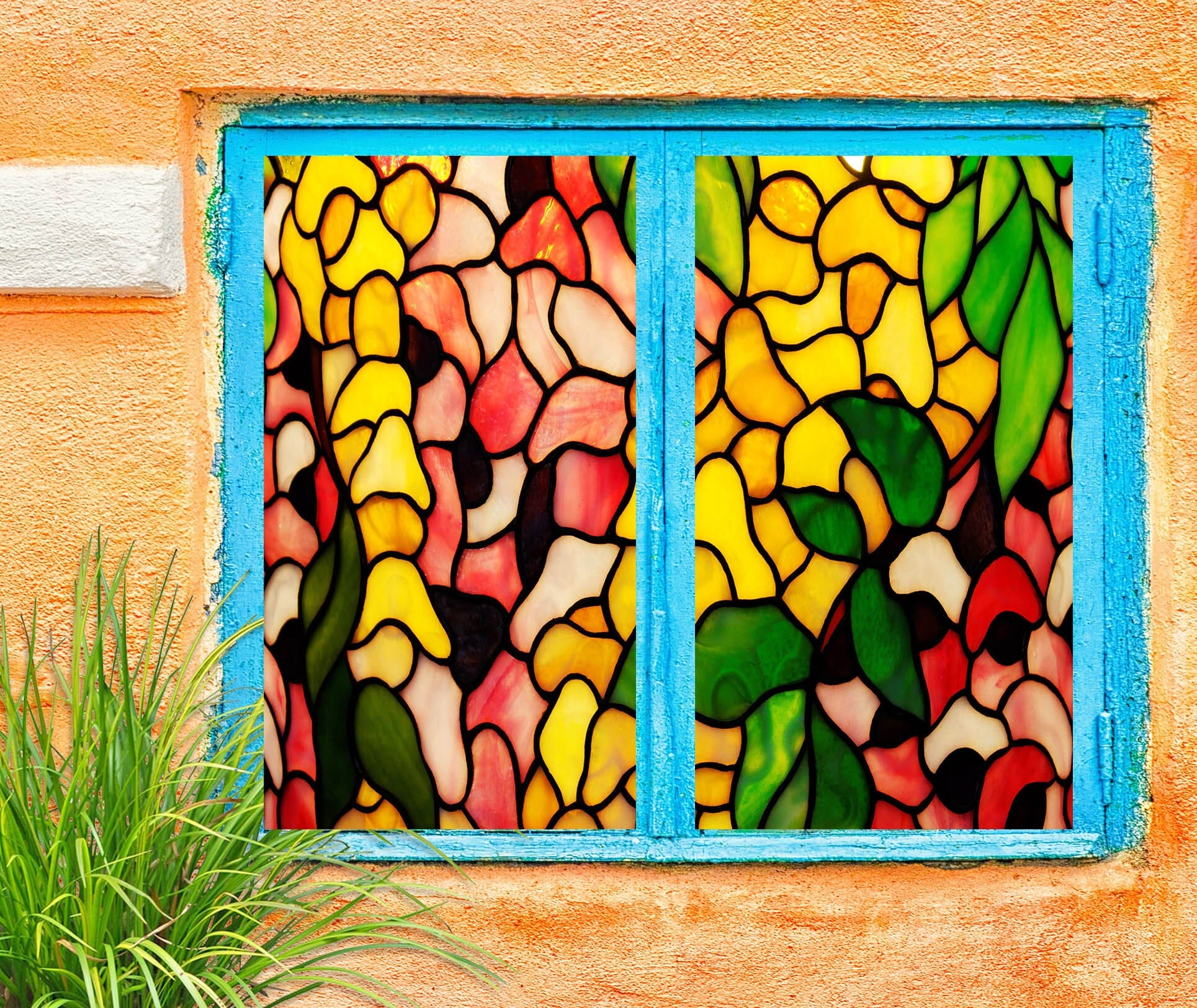 3D Colored Petals 260 Window Film Print Sticker Cling Stained Glass UV Block Wallpaper AJ Wallpaper 2 
