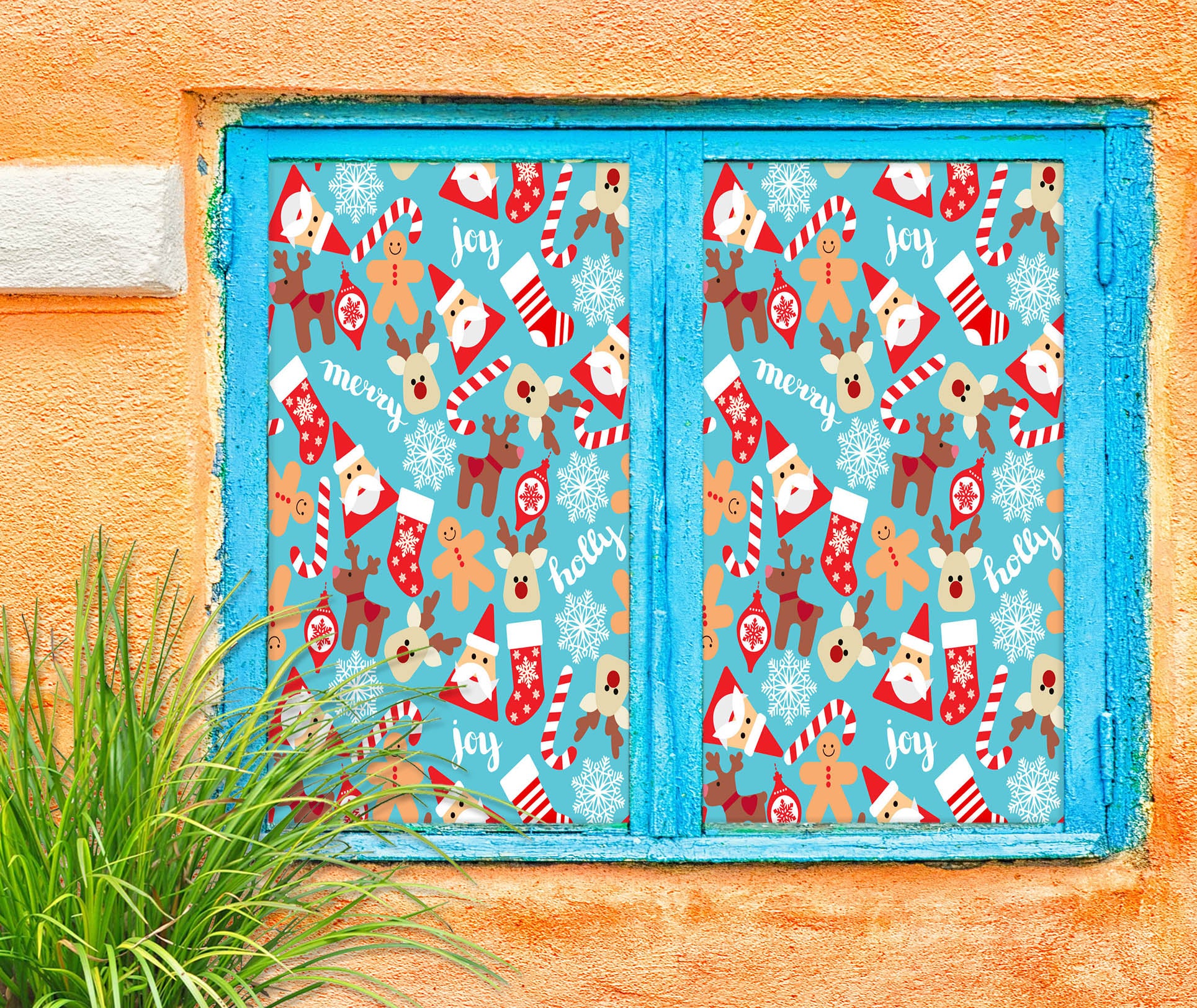3D Santa Claus Pattern 42197 Christmas Window Film Print Sticker Cling Stained Glass Xmas