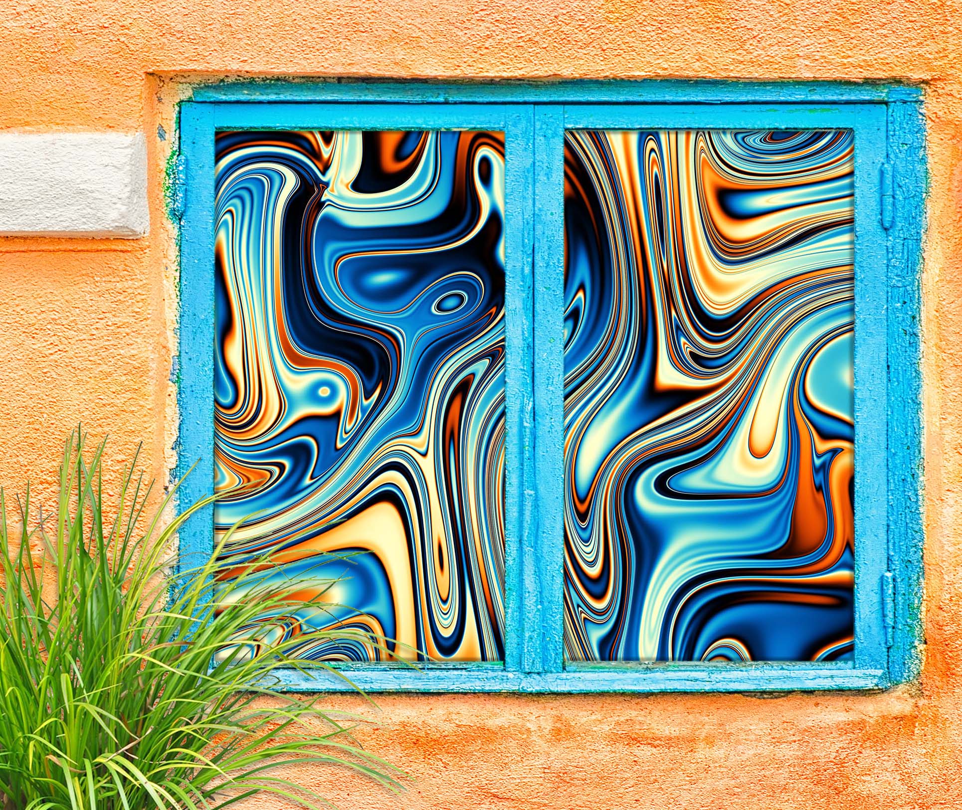 3D Artistic Pattern 370 Window Film Print Sticker Cling Stained Glass UV Block