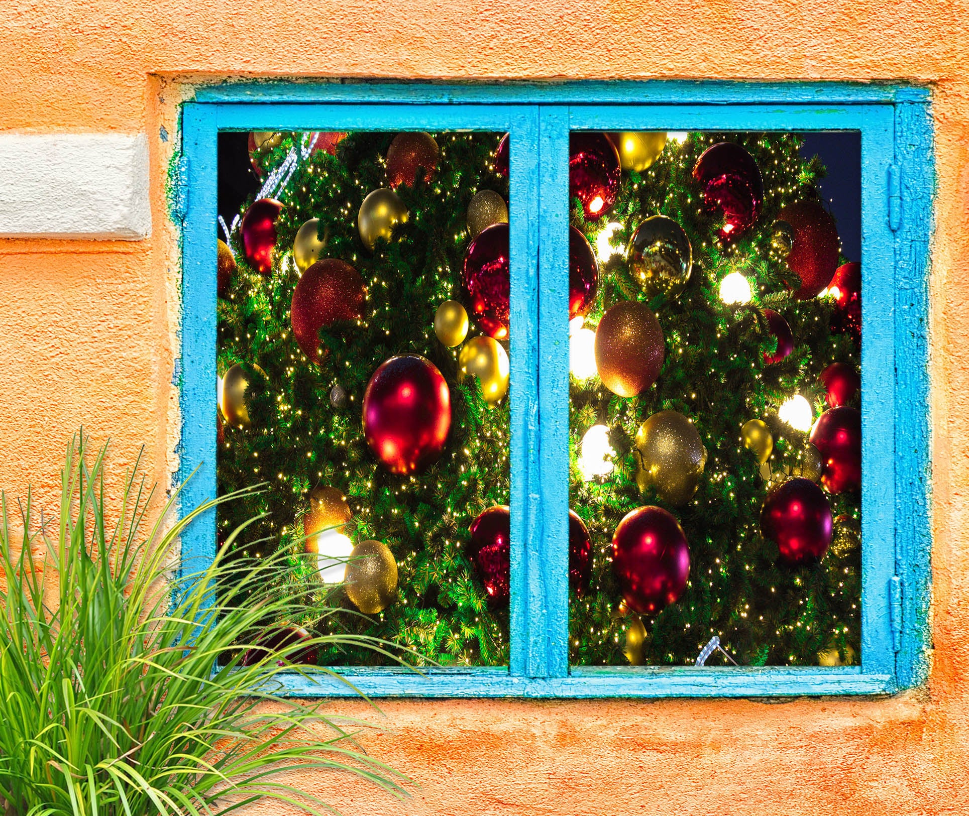3D Ball Pendant 43015 Christmas Window Film Print Sticker Cling Stained Glass Xmas