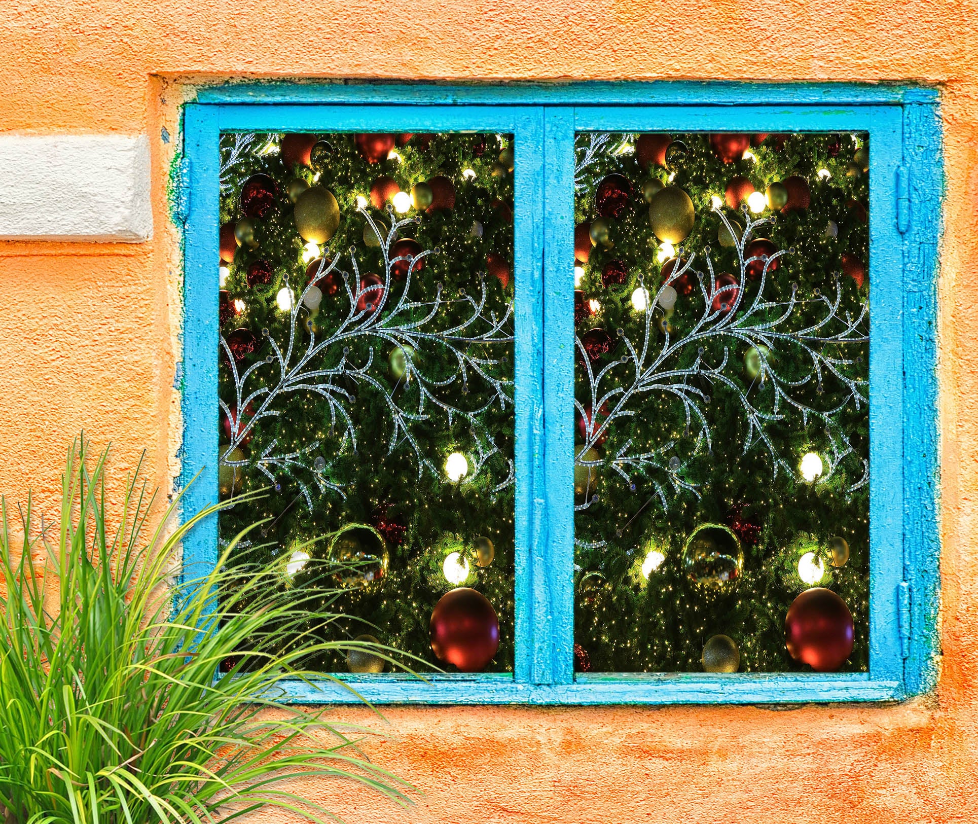 3D Christmas Tree 43127 Christmas Window Film Print Sticker Cling Stained Glass Xmas