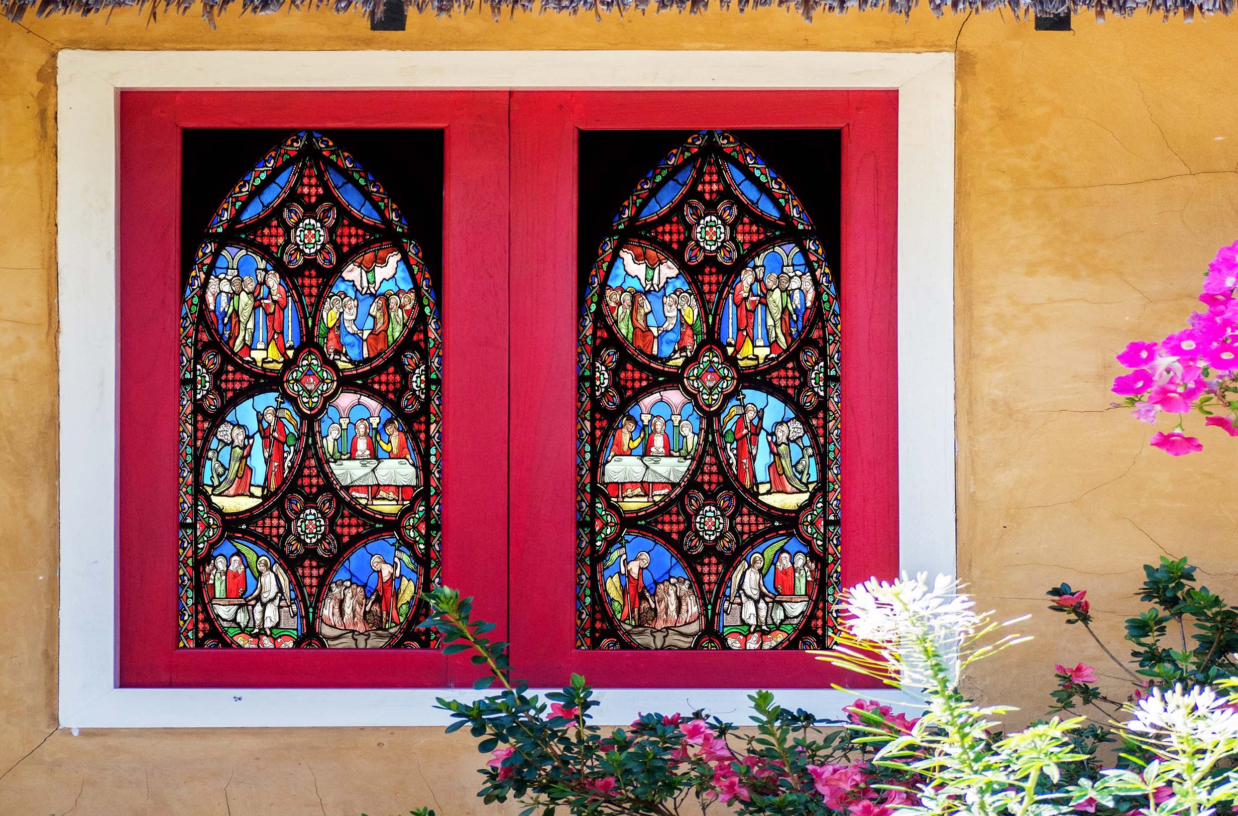 3D Church Belief 414 Window Film Print Sticker Cling Stained Glass UV Block