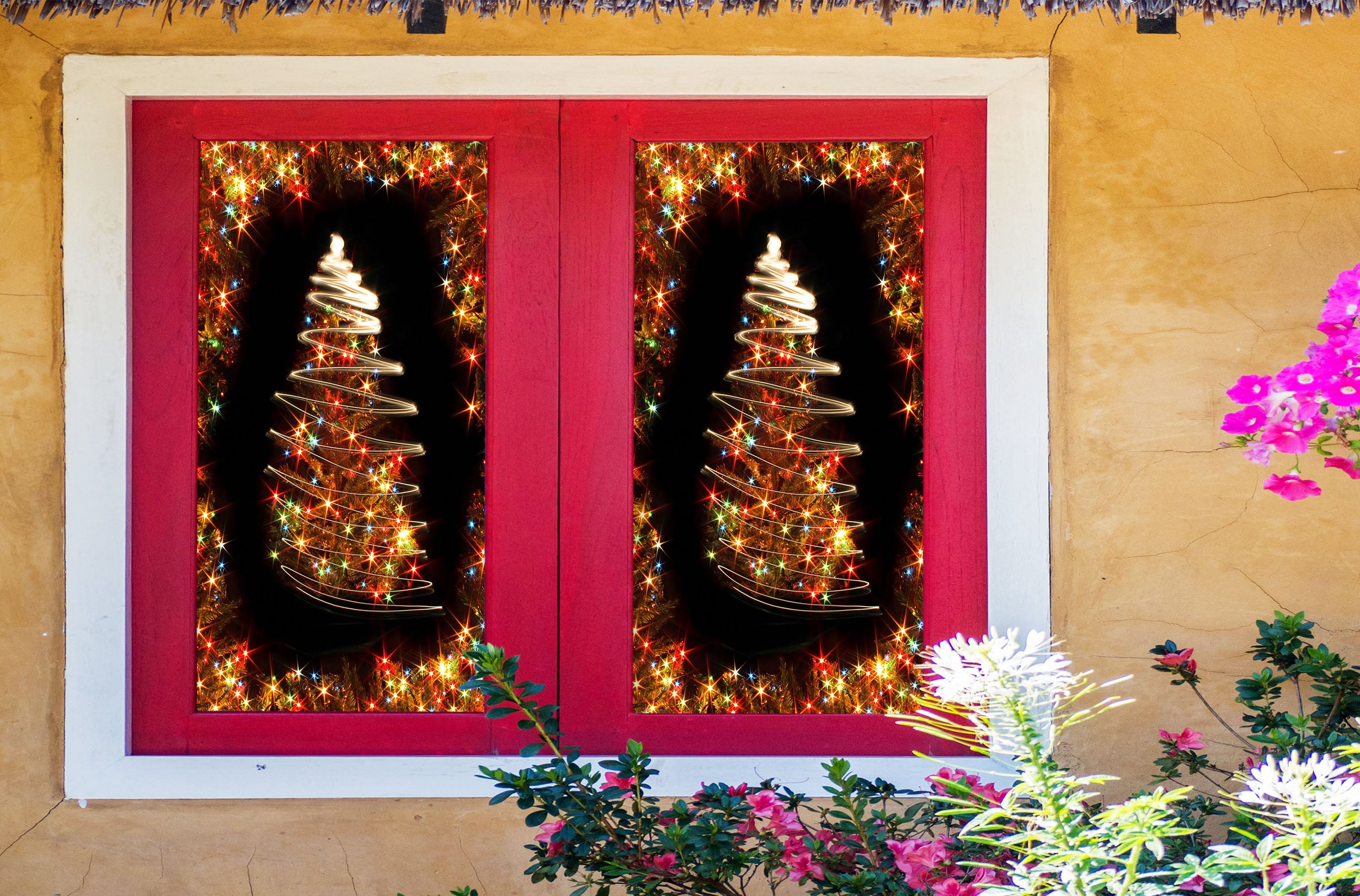 3D Christmas Tree 43069 Christmas Window Film Print Sticker Cling Stained Glass Xmas