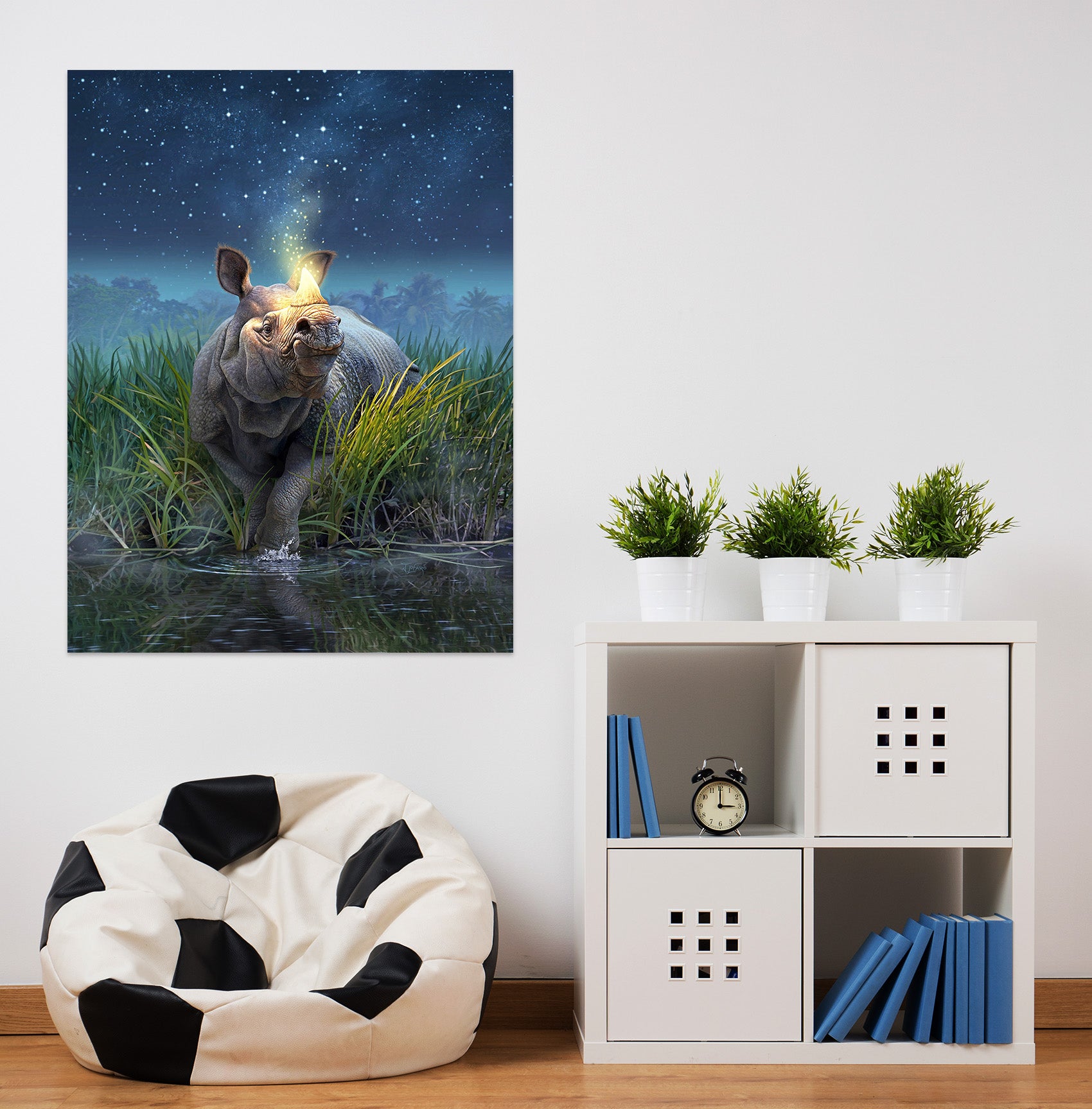 3D Rhinoceros Unicornis 85202 Jerry LoFaro Wall Sticker
