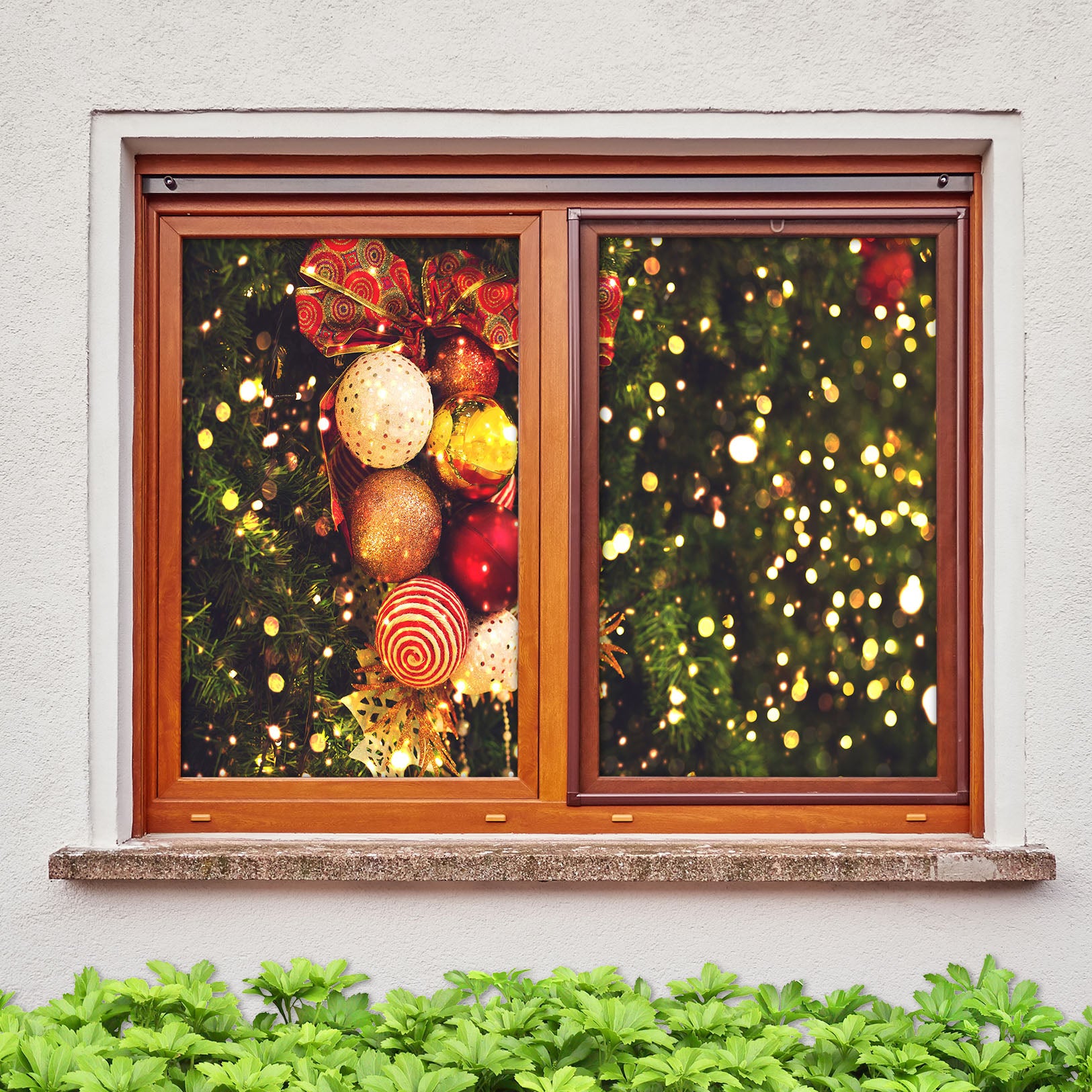 3D Colored Balls Light Spot 42148 Christmas Window Film Print Sticker Cling Stained Glass Xmas