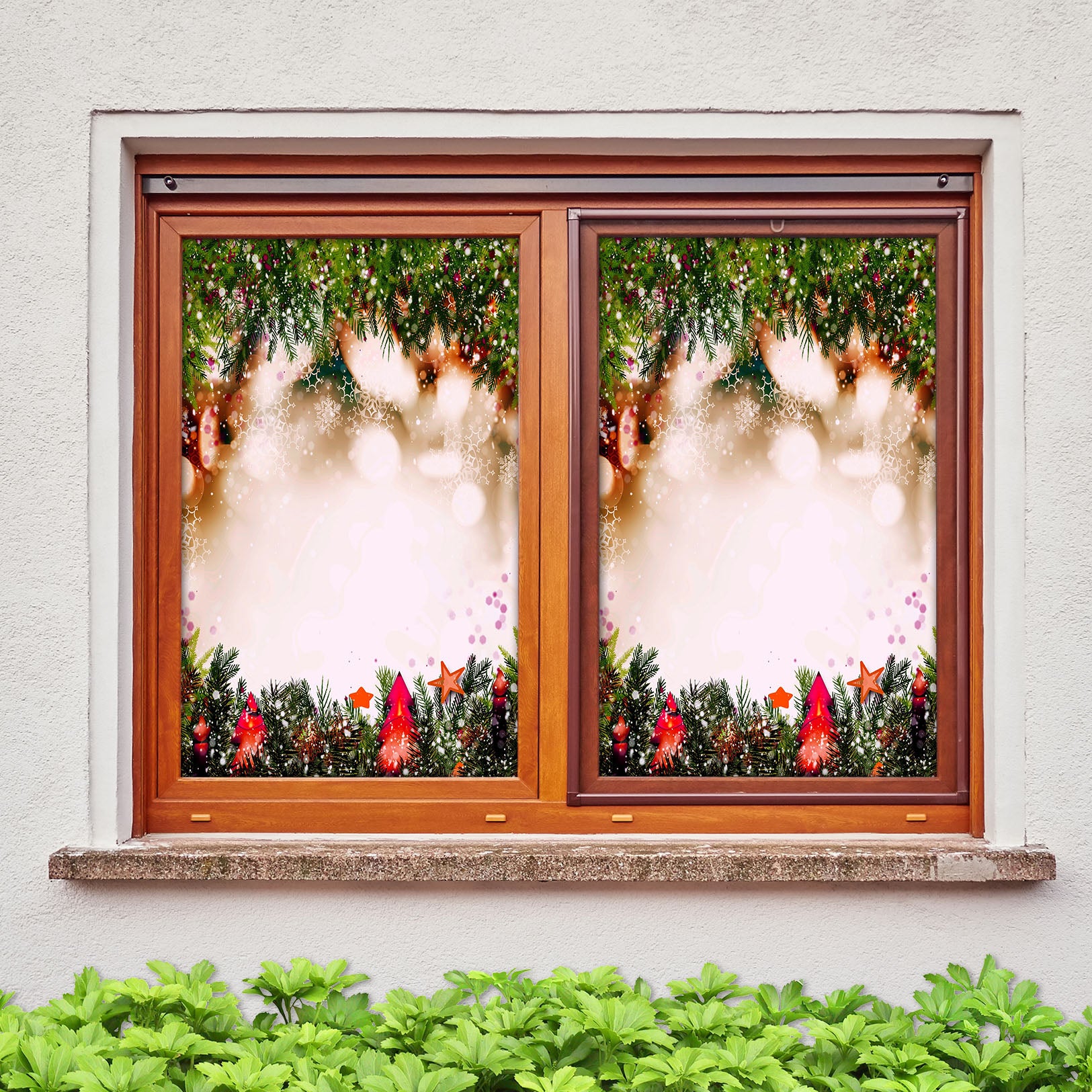 3D Christmas Tree 43108 Christmas Window Film Print Sticker Cling Stained Glass Xmas