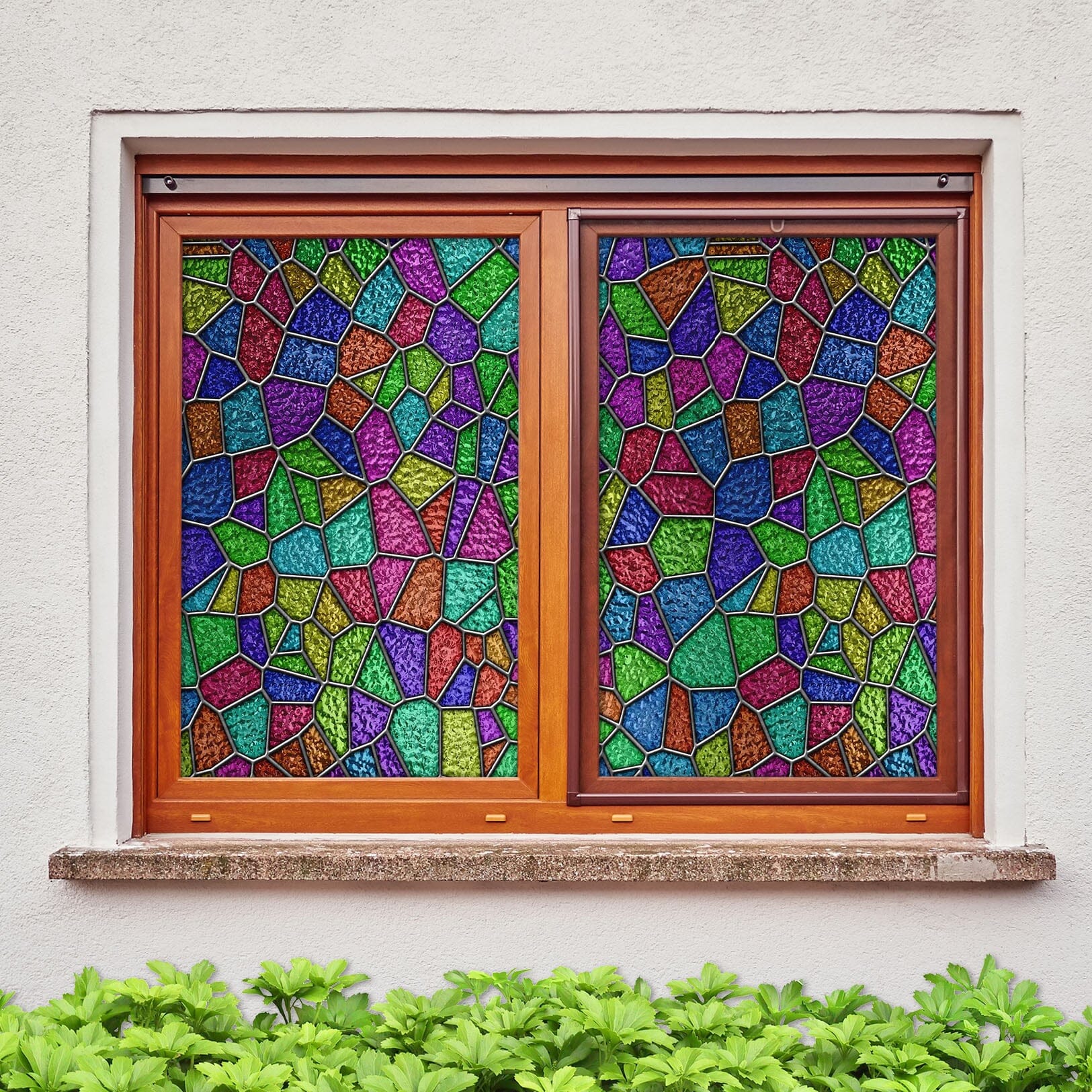 3D Colored Triangle 201 Window Film Print Sticker Cling Stained Glass UV Block Wallpaper AJ Wallpaper 2 
