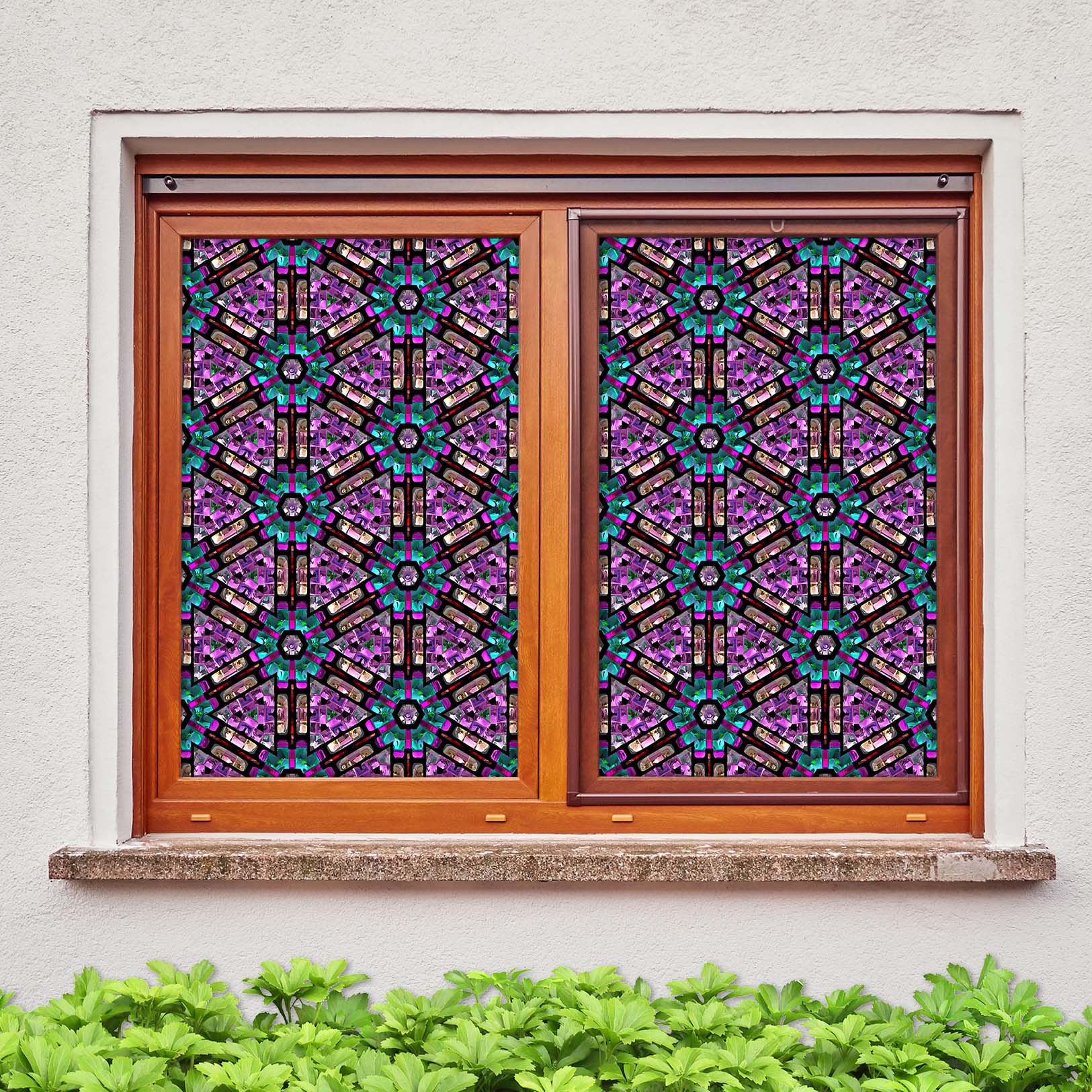3D Crystal Flower 323 Window Film Print Sticker Cling Stained Glass UV Block